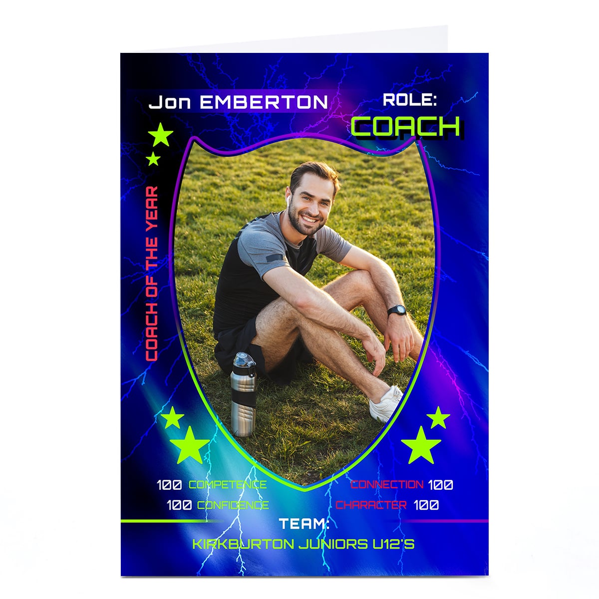 Photo Football Card - Coach of the Year Badge
