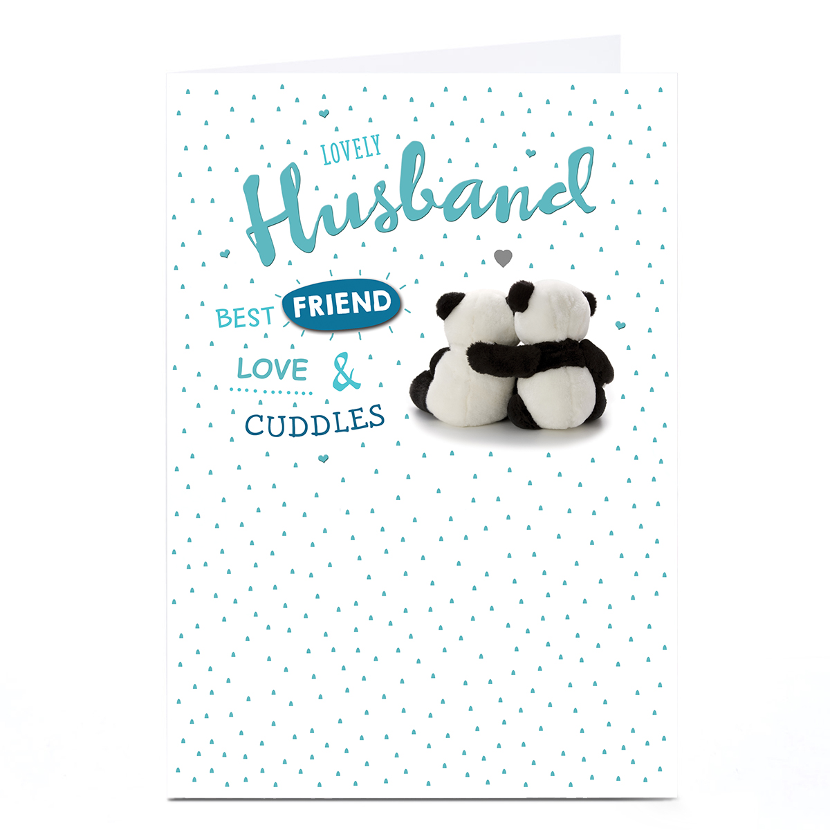 Personalised Birthday Card - Panda Bear Cuddle, Husband