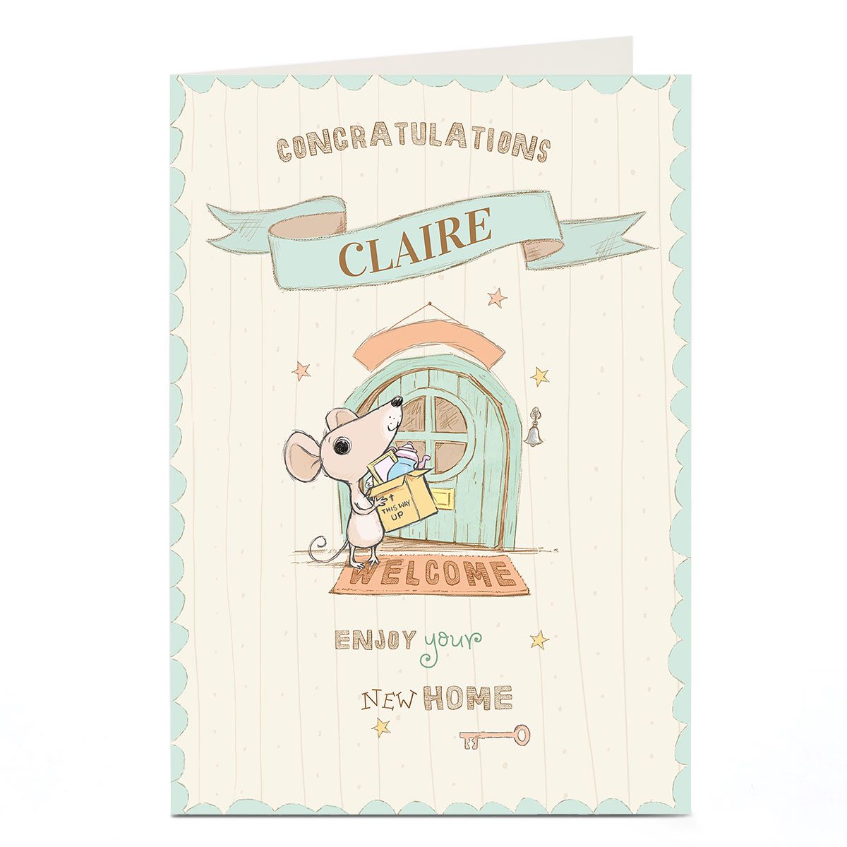 Personalised New Home Card - Welcome Mouse