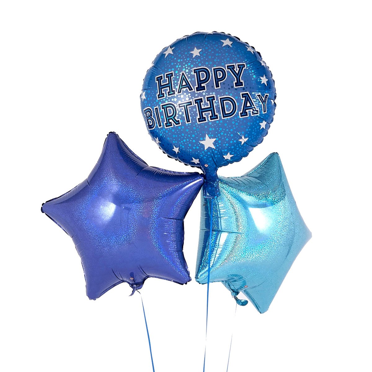 Happy Birthday Blue Balloon Bouquet - DELIVERED INFLATED!