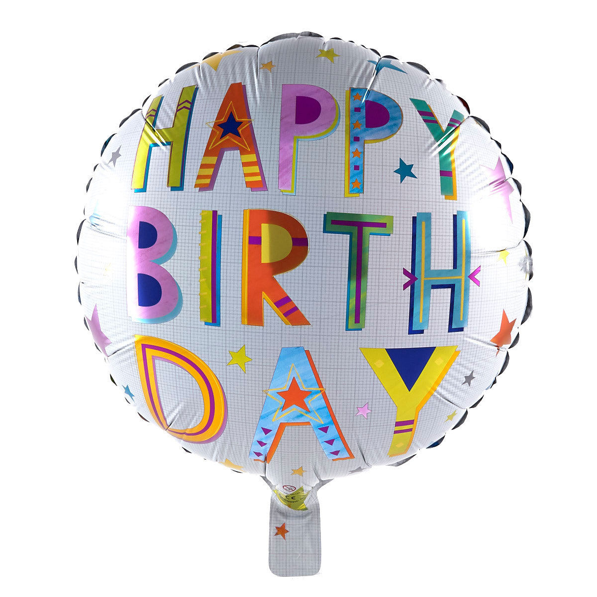 Happy Birthday White Foil Helium Balloon