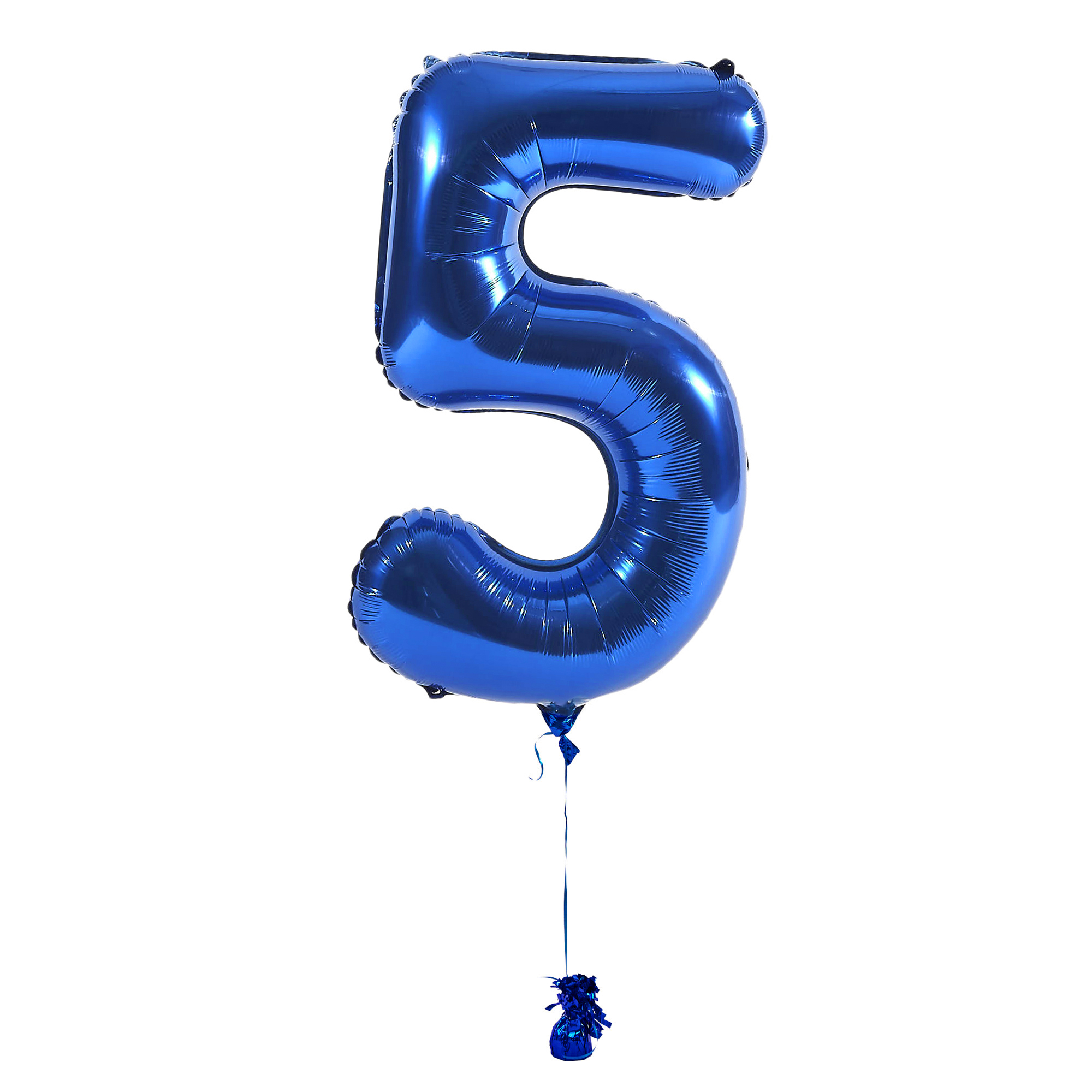 Large Blue Number 5 Inflated Balloon Arrangement
