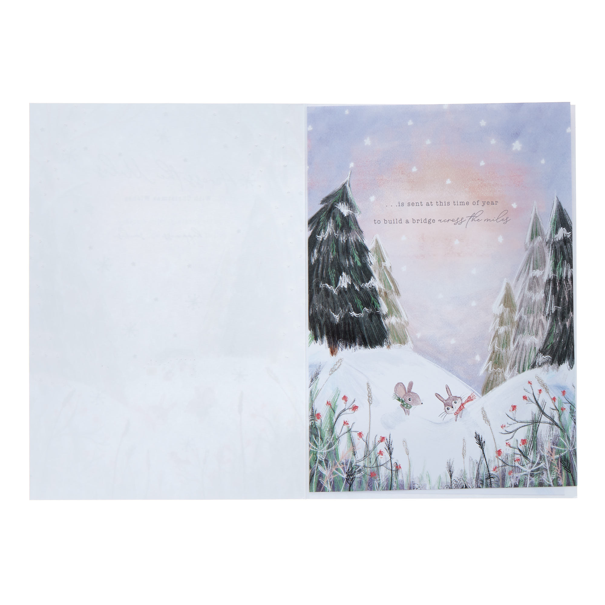 Across The Miles Winter Scene Christmas Card