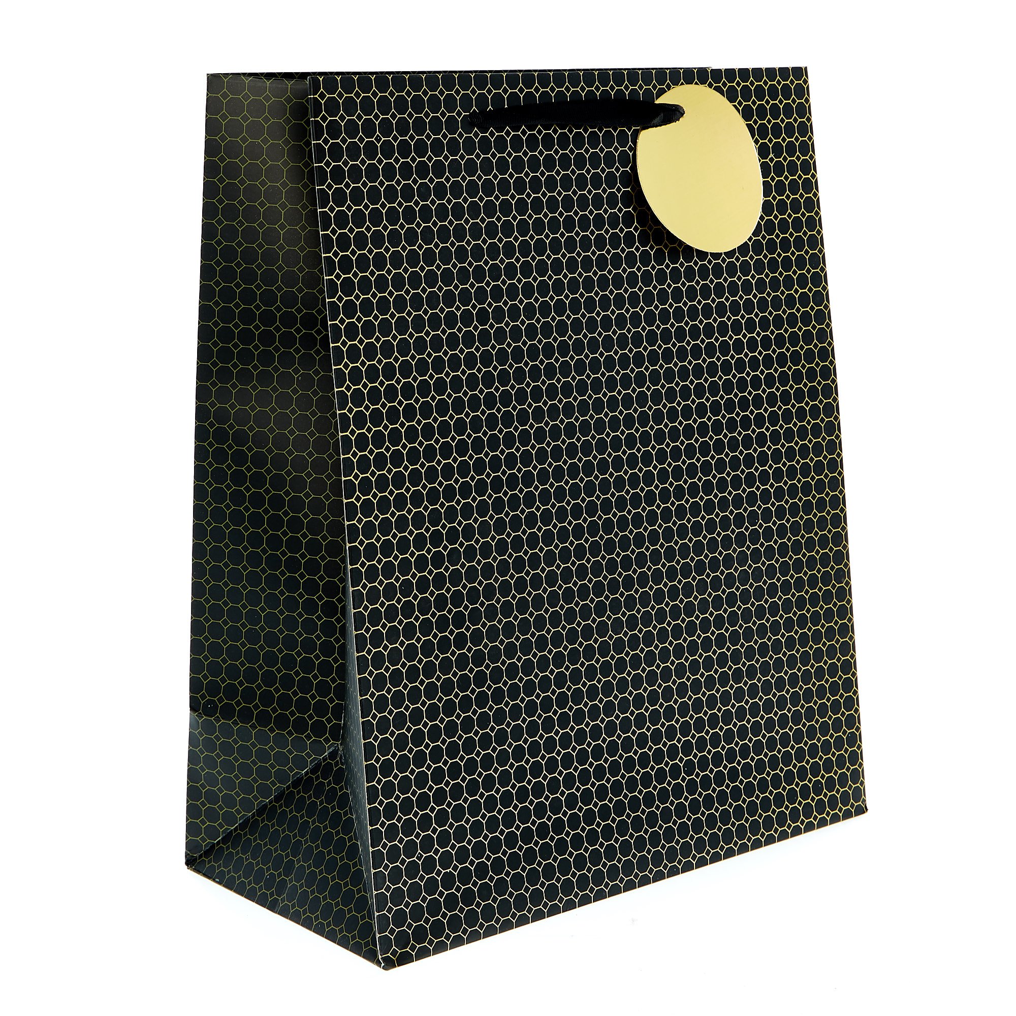 Large Portrait Gift Bag - Black & Gold 