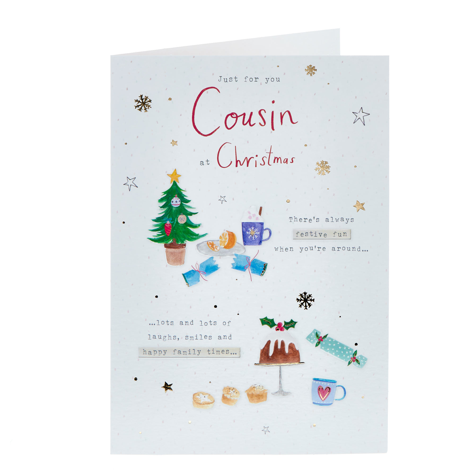 Just For You Cousin Festive Fun Christmas Card