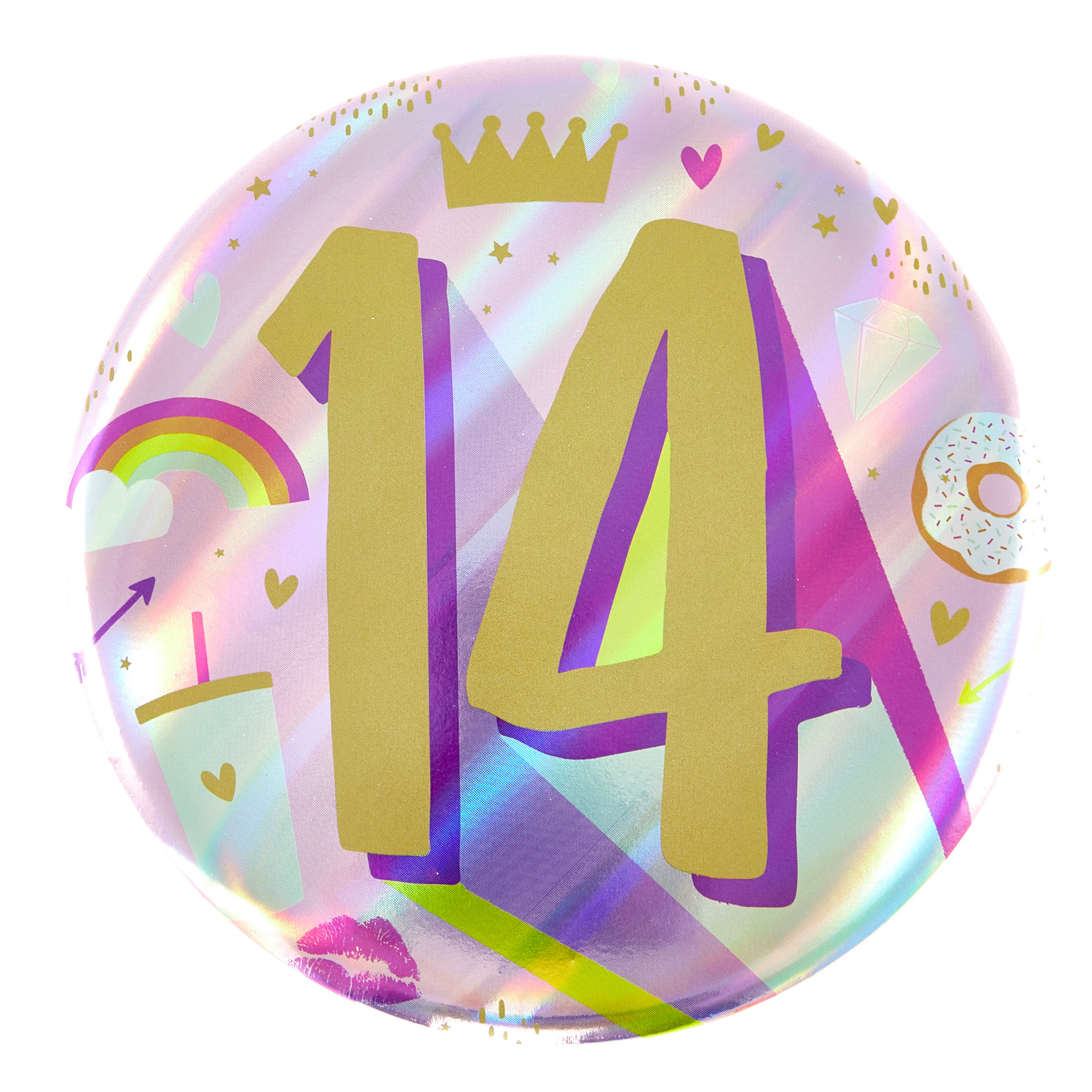 Giant 14th Birthday Badge - Pink