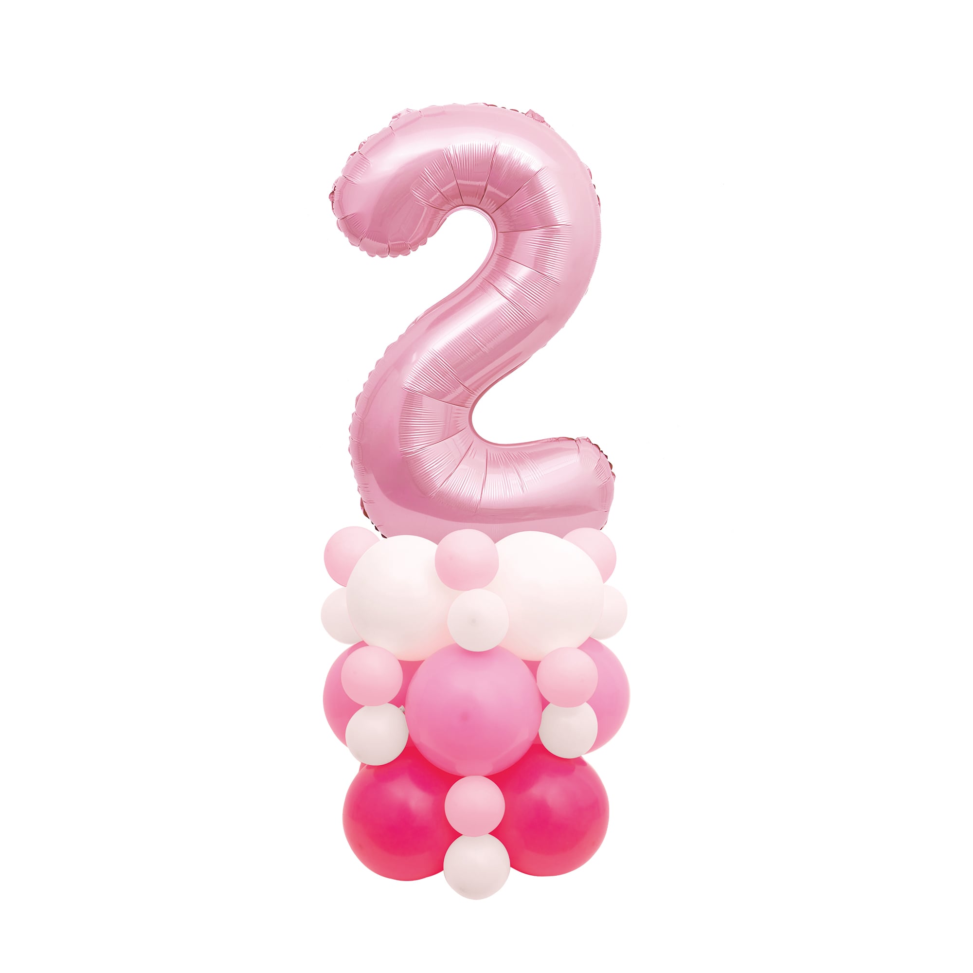 Pink 51-Inch Age 2 Air-Fill Balloon Stack Set