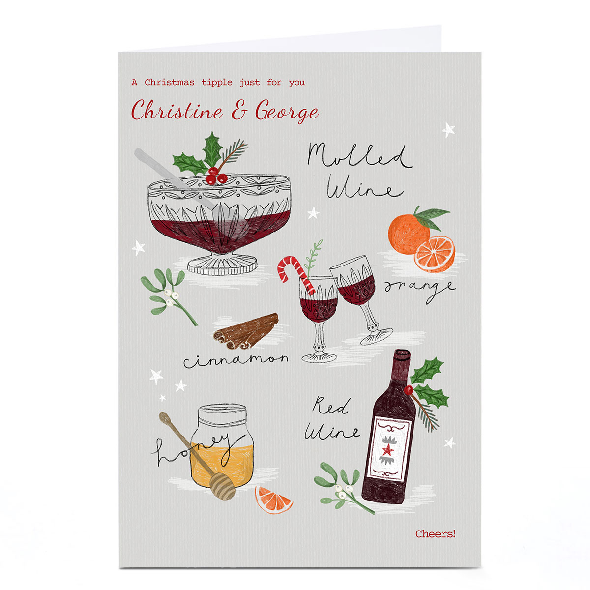 Personalised Kerry Spurling Christmas Card - Mulled Wine