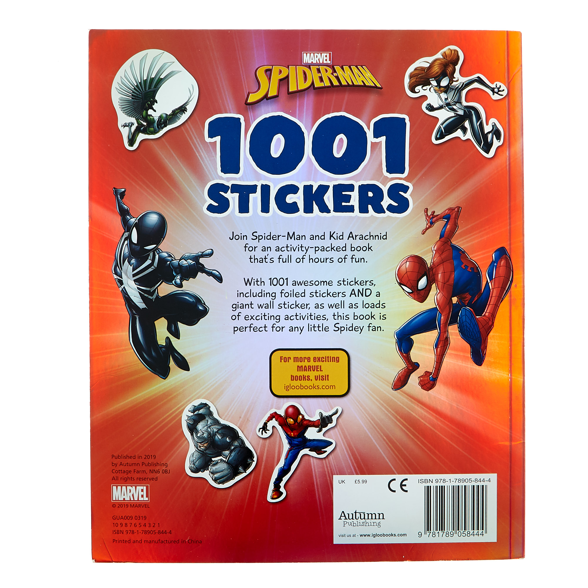 Disney's Onward, Incredibles 2 & Spider-Man Sticker Books - Set Of 3