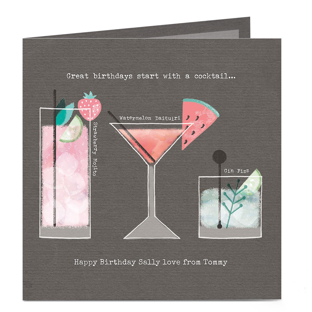 Personalised Birthday Card - Start With A Cocktail