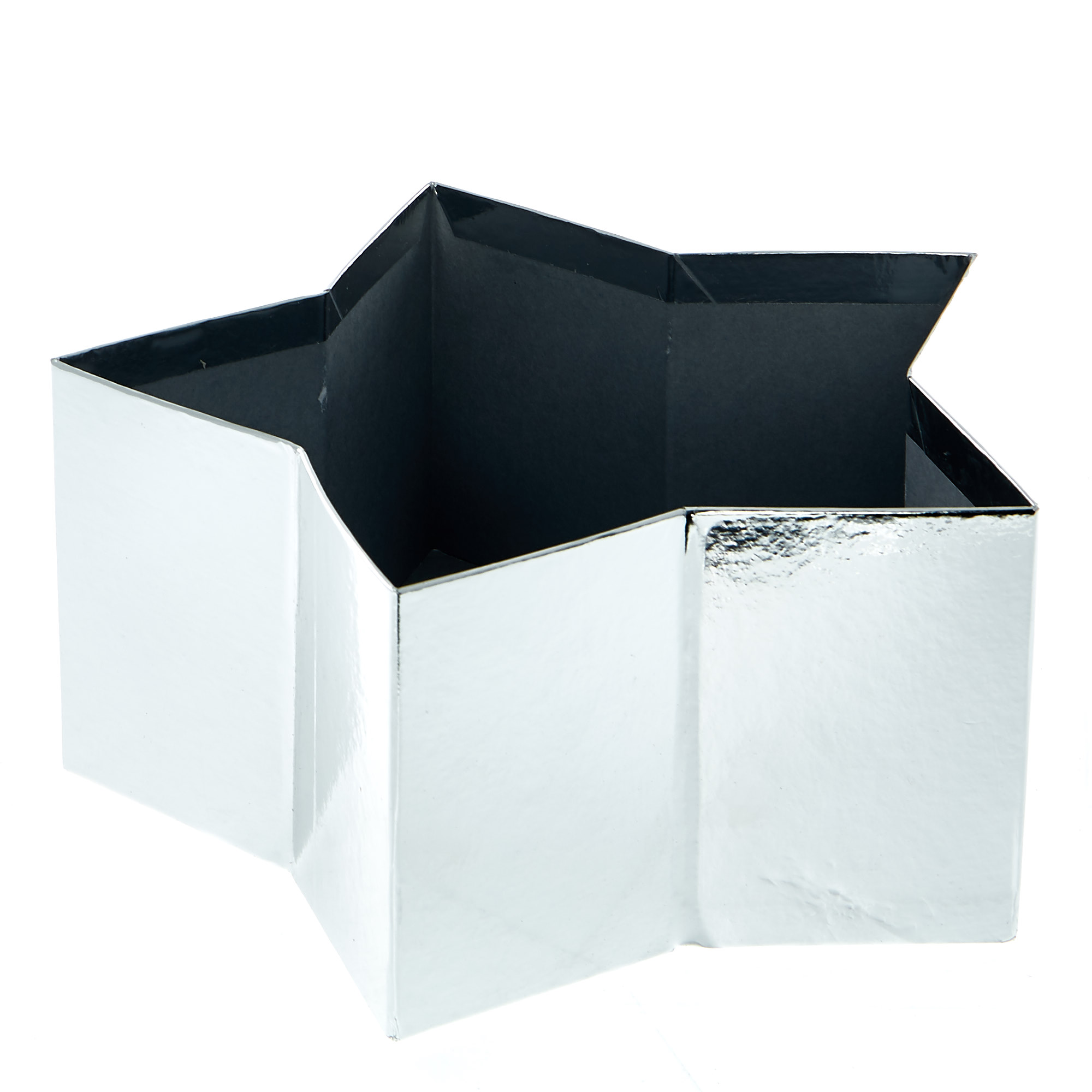 Silver Star-Shaped Gift Boxes - Set Of 3