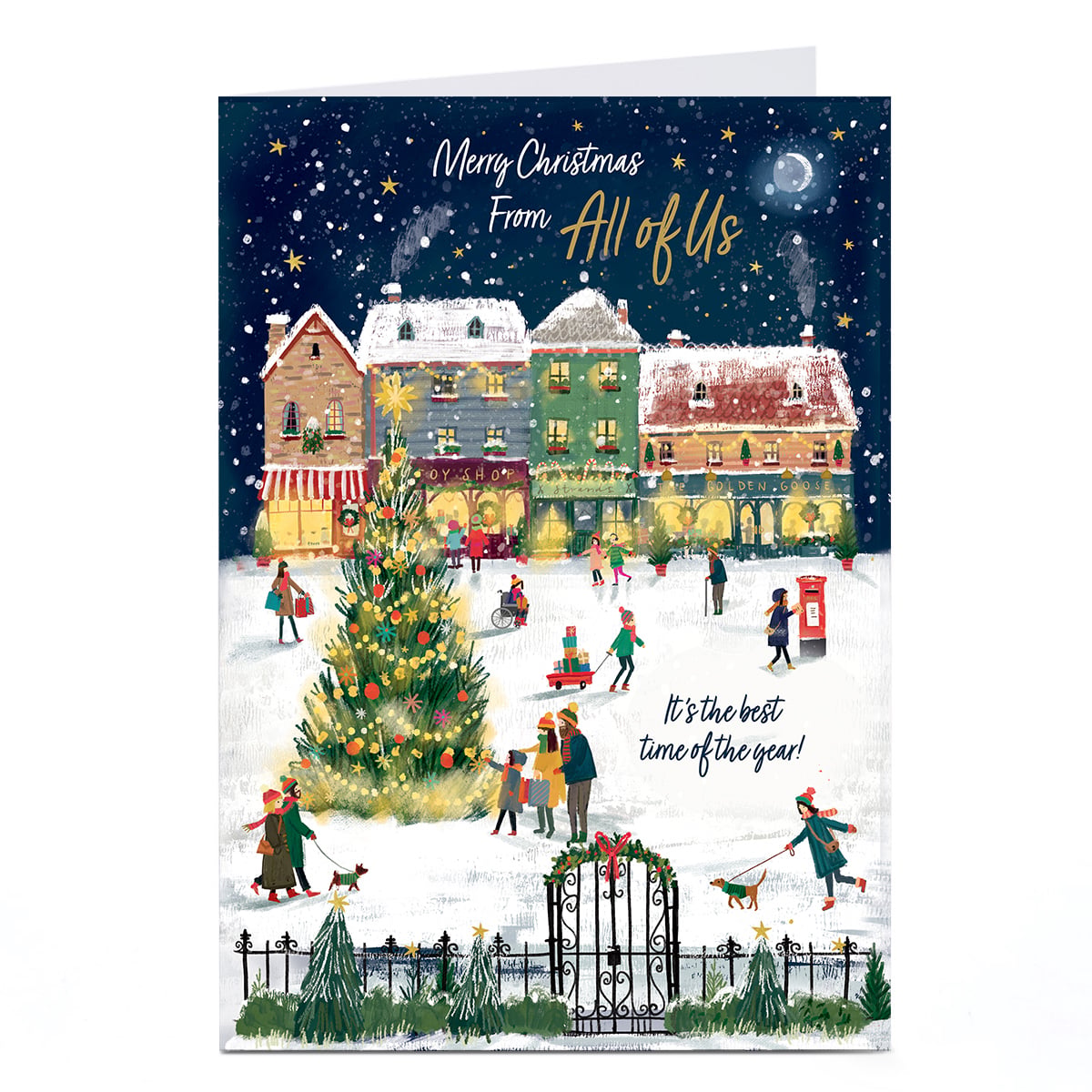Christmas Card - Ice Skating Town, From All Of Us