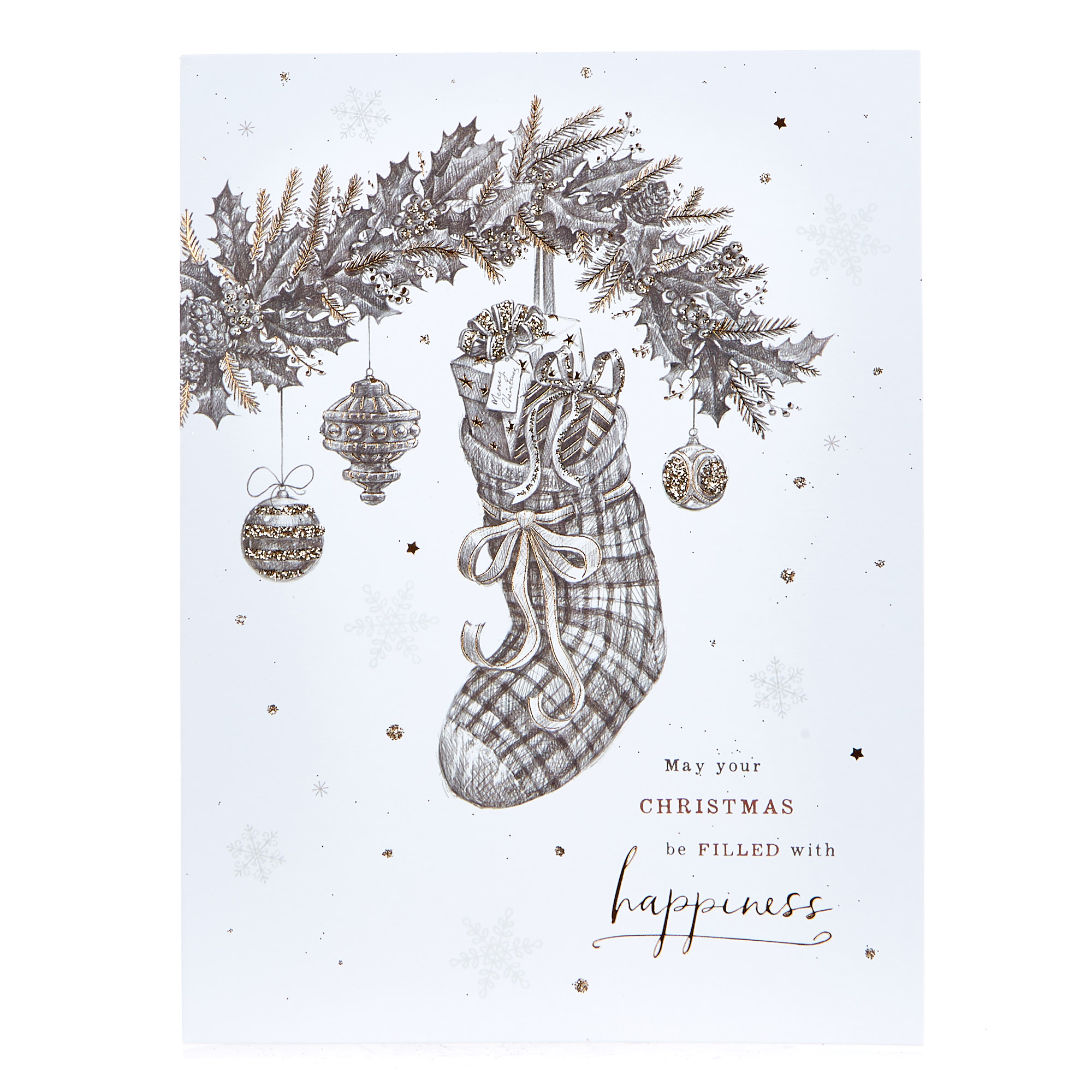 Deluxe Boxed Christmas Cards - Tree & Stocking (Pack Of 12) 