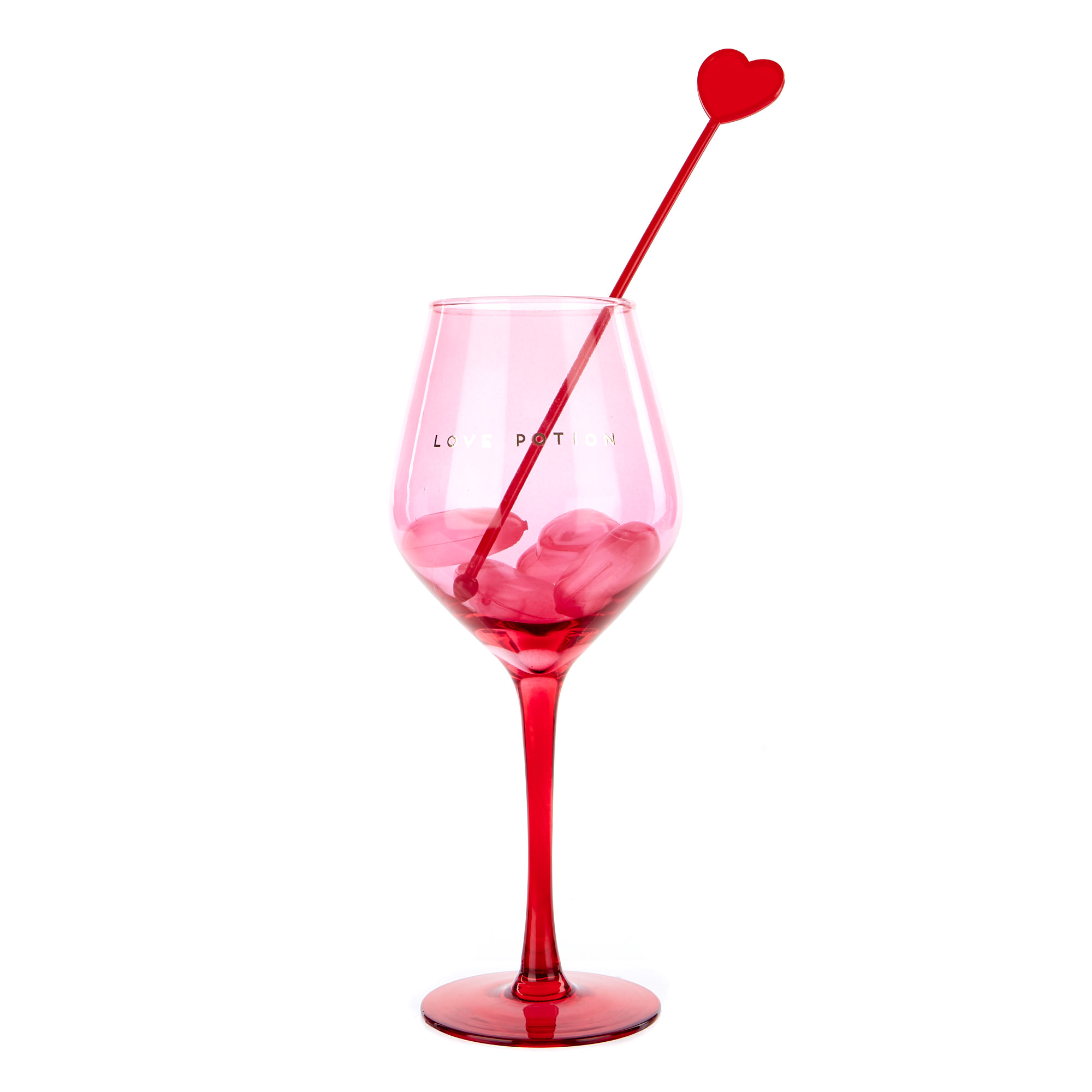 Wine Glass, Ice Cubes & Drinks Stirrer Set