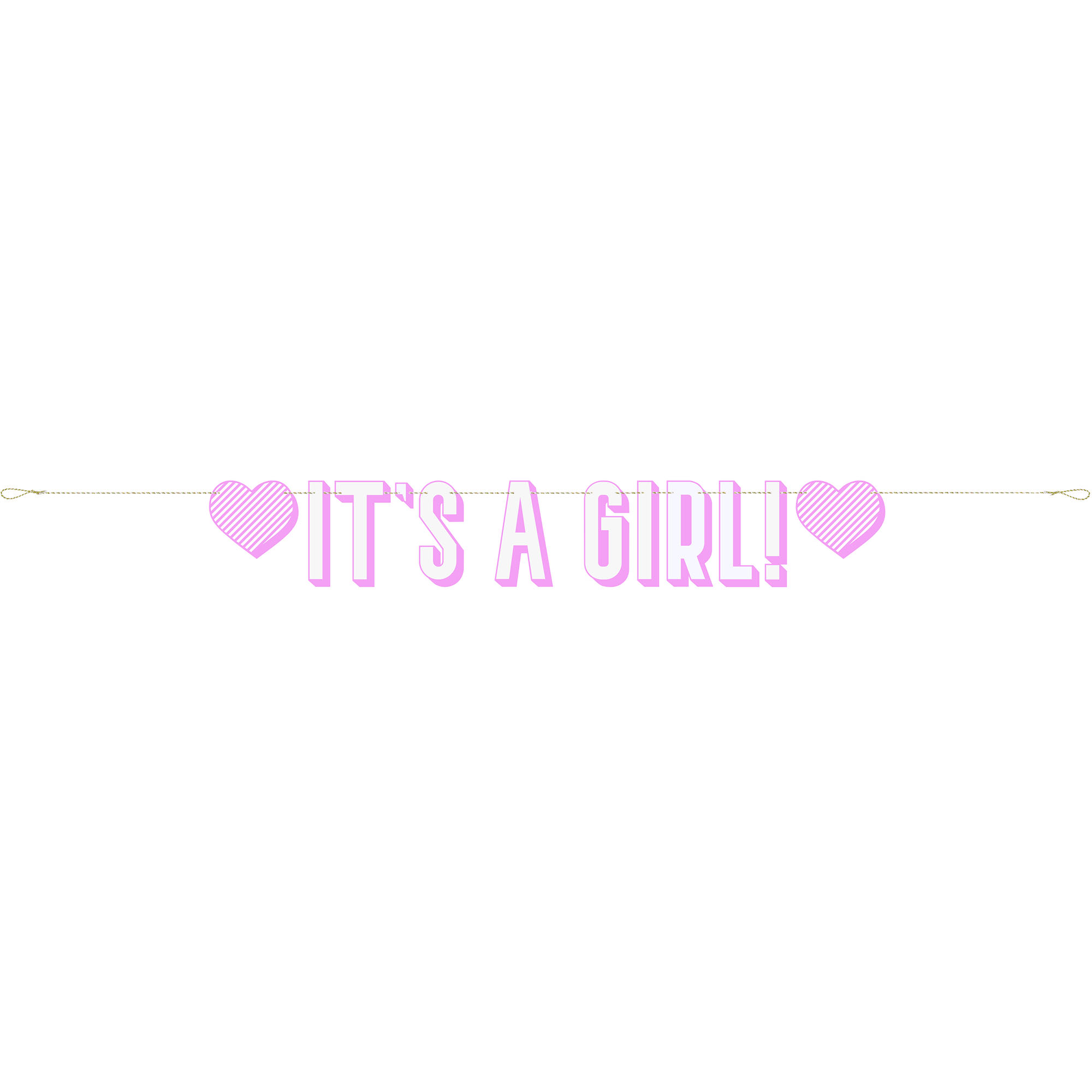 Pink It's A Girl Letter Banner