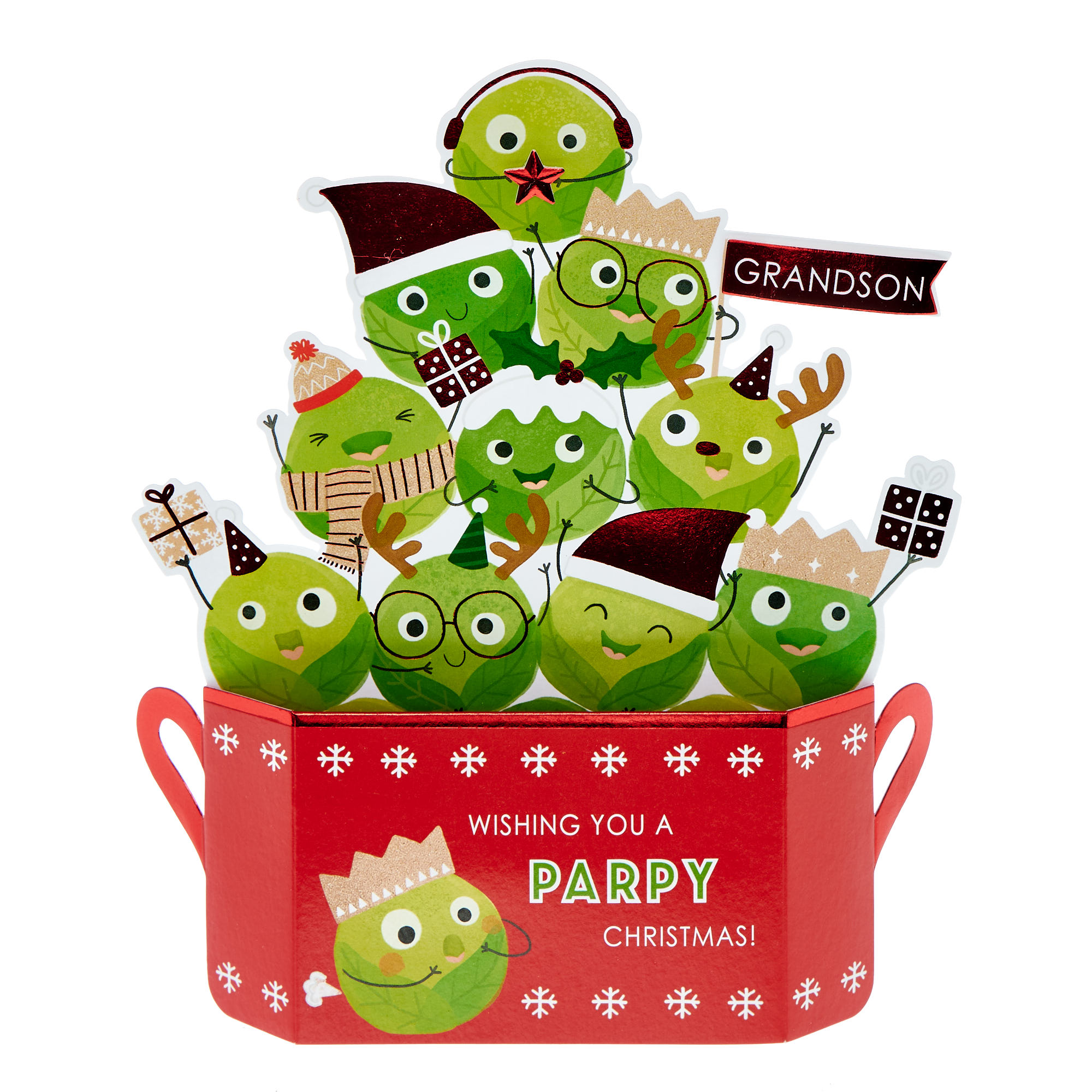 Grandson Sprouts 3D Christmas Card