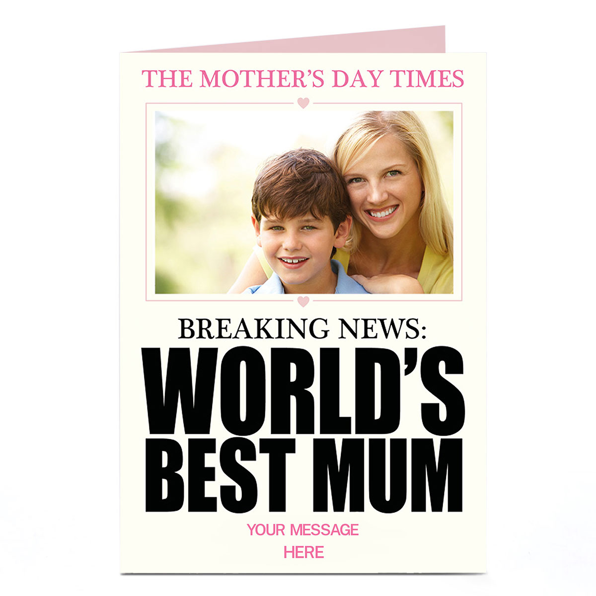 Photo Mother's Day Card - Breaking News, World's Best Mum