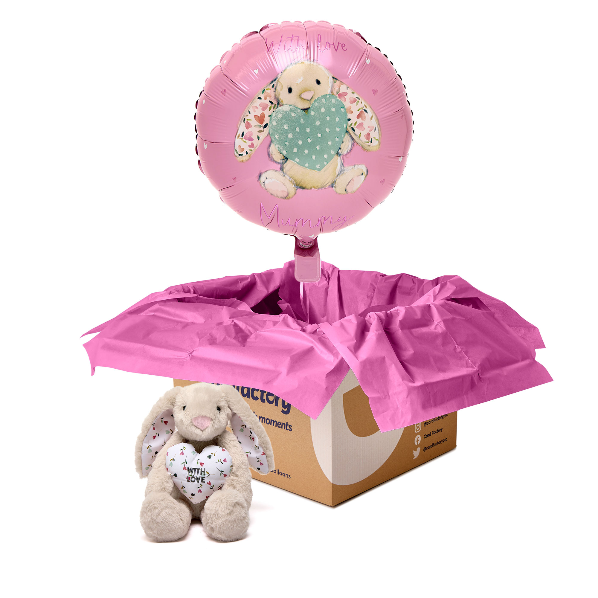 Mummy Bunny Balloon & Soft Toy Bundle - Pre-Order for Mother's Day!