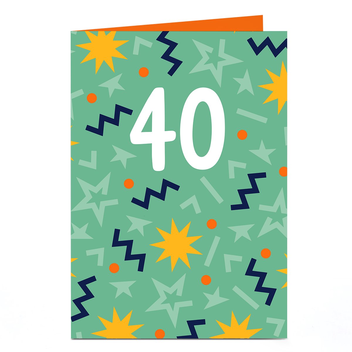 40th Birthday Card - Jazzy Green Explosion