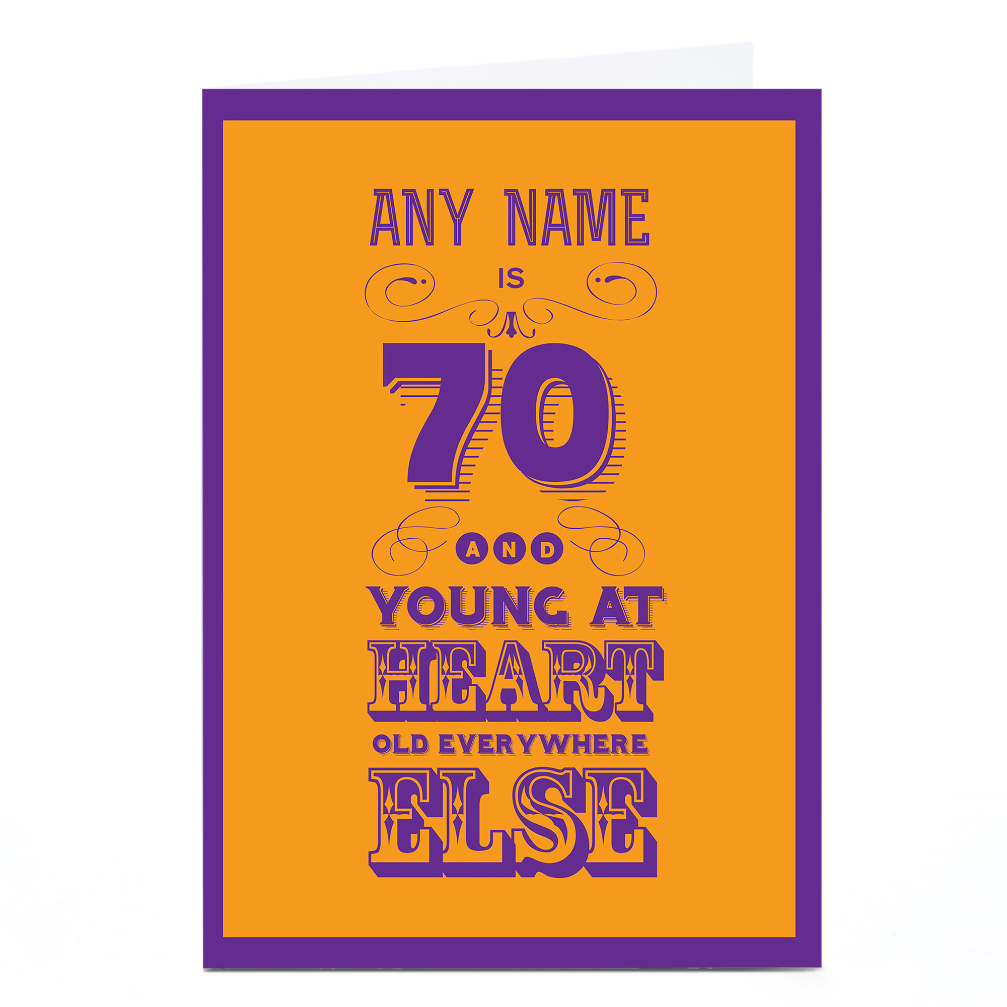 Personalised 70th Birthday Card - Young At Heart...