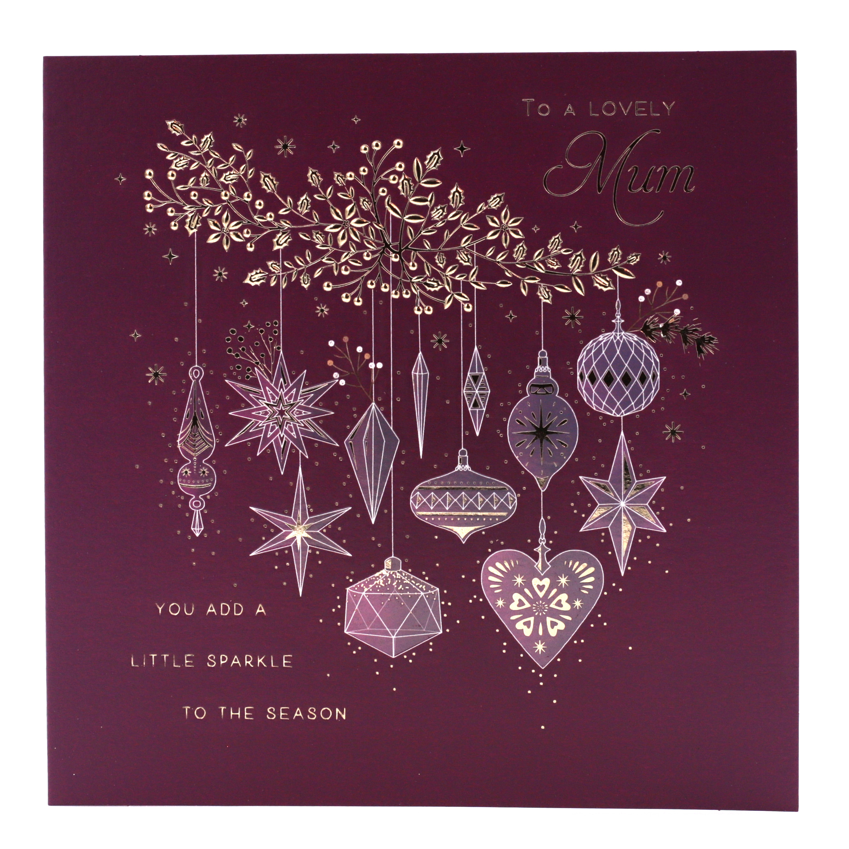 Platinum Collection Christmas Card - Lovely Mum Sparkle