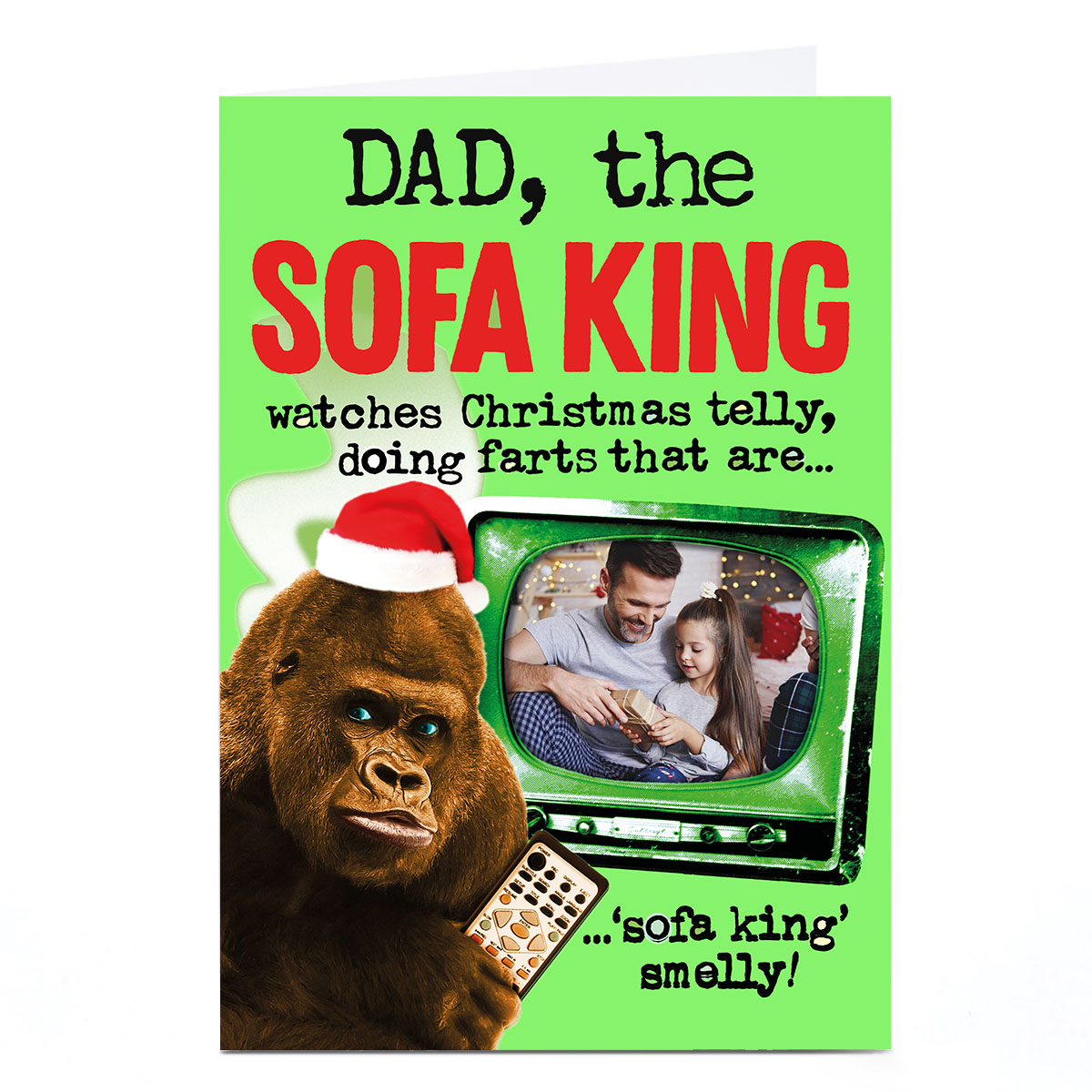 Personalised PG Quips Christmas Photo Card - The Sofa King