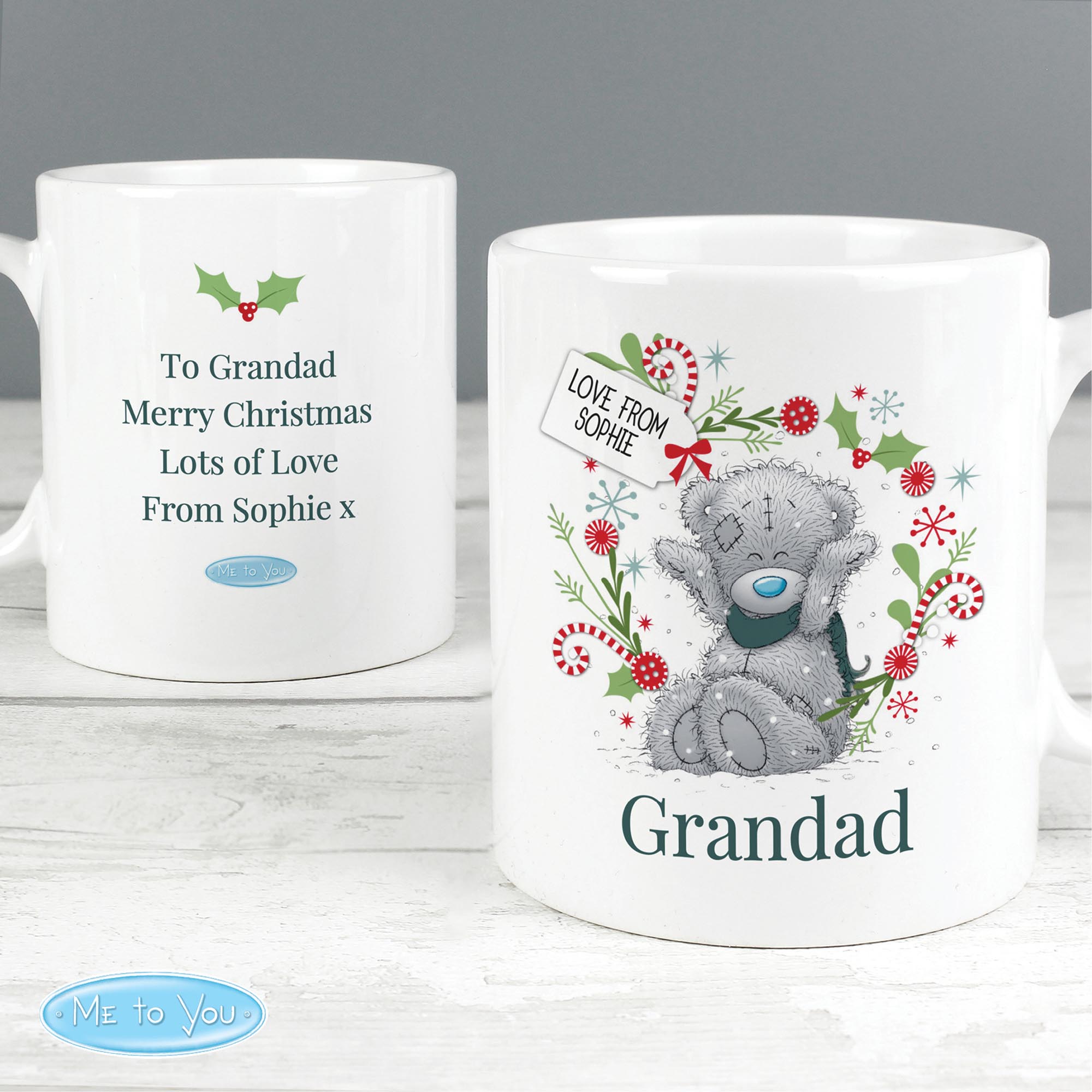 Personalised Me to You For Grandad or Dad Christmas Mug