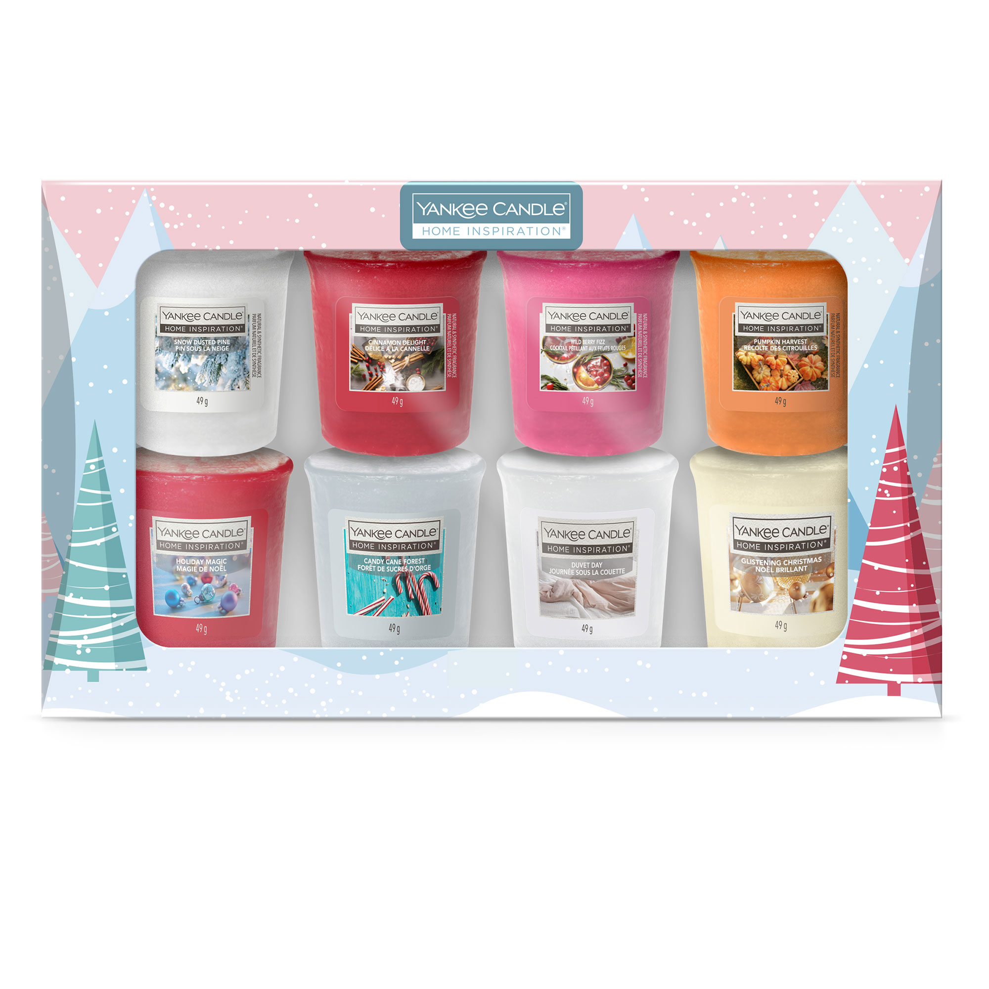 Yankee Candle Home Inspiration Votive Christmas Gift Set of 8 Candles