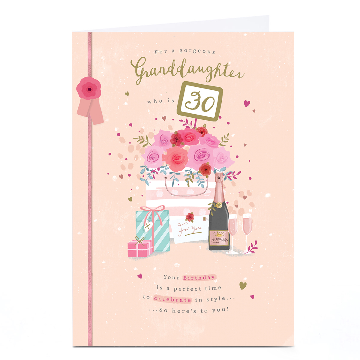 Personalised 30th Birthday Card - Celebrate in Style, Granddaughter