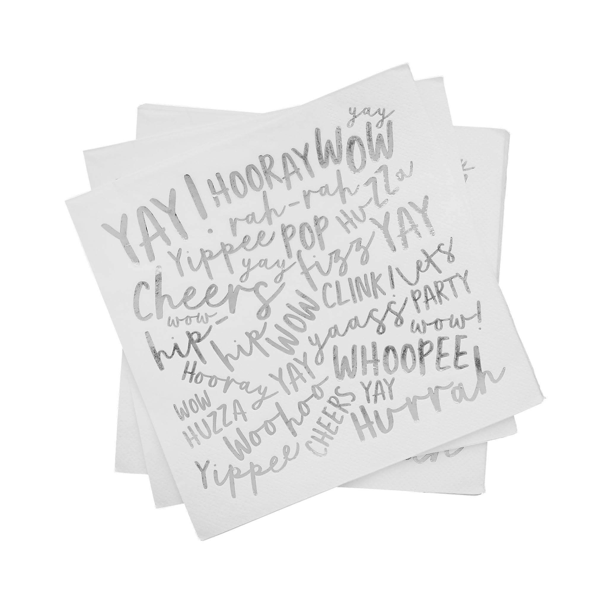 Silver Celebrate Paper Napkins - Pack of 16