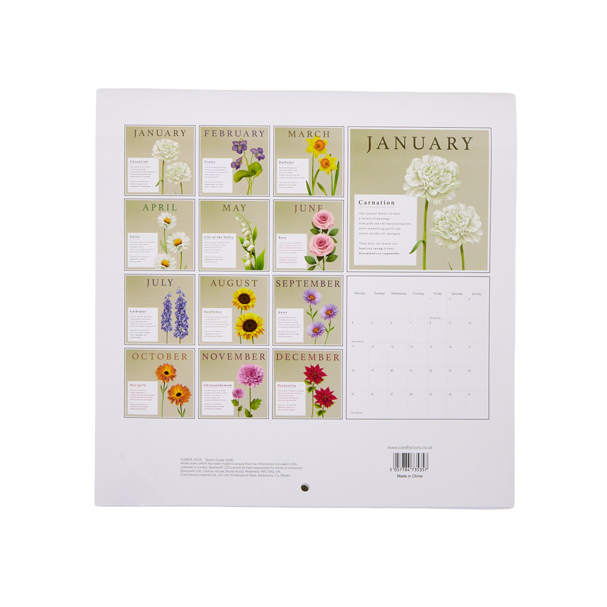The Language Of Flowers 2027 Square Wall Calendar 