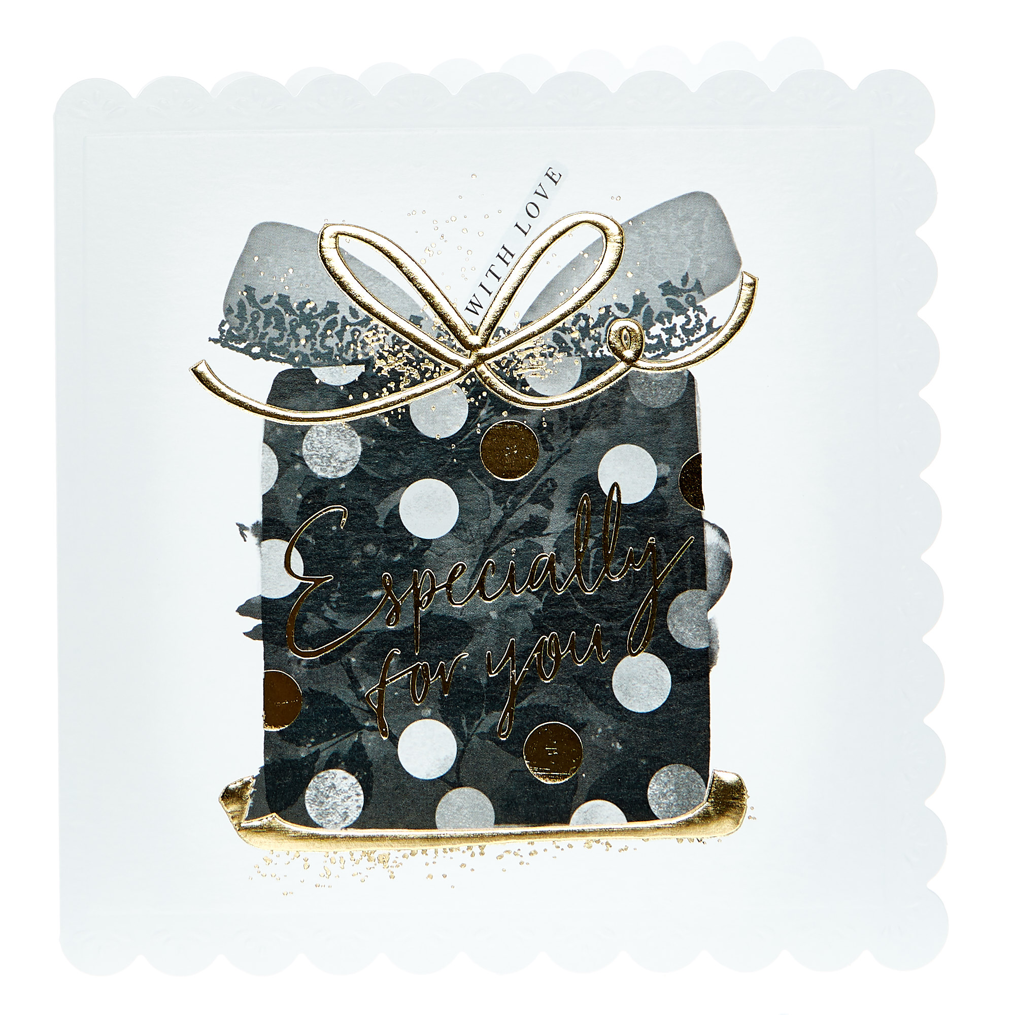 Birthday Card - Black & Gold Gift 