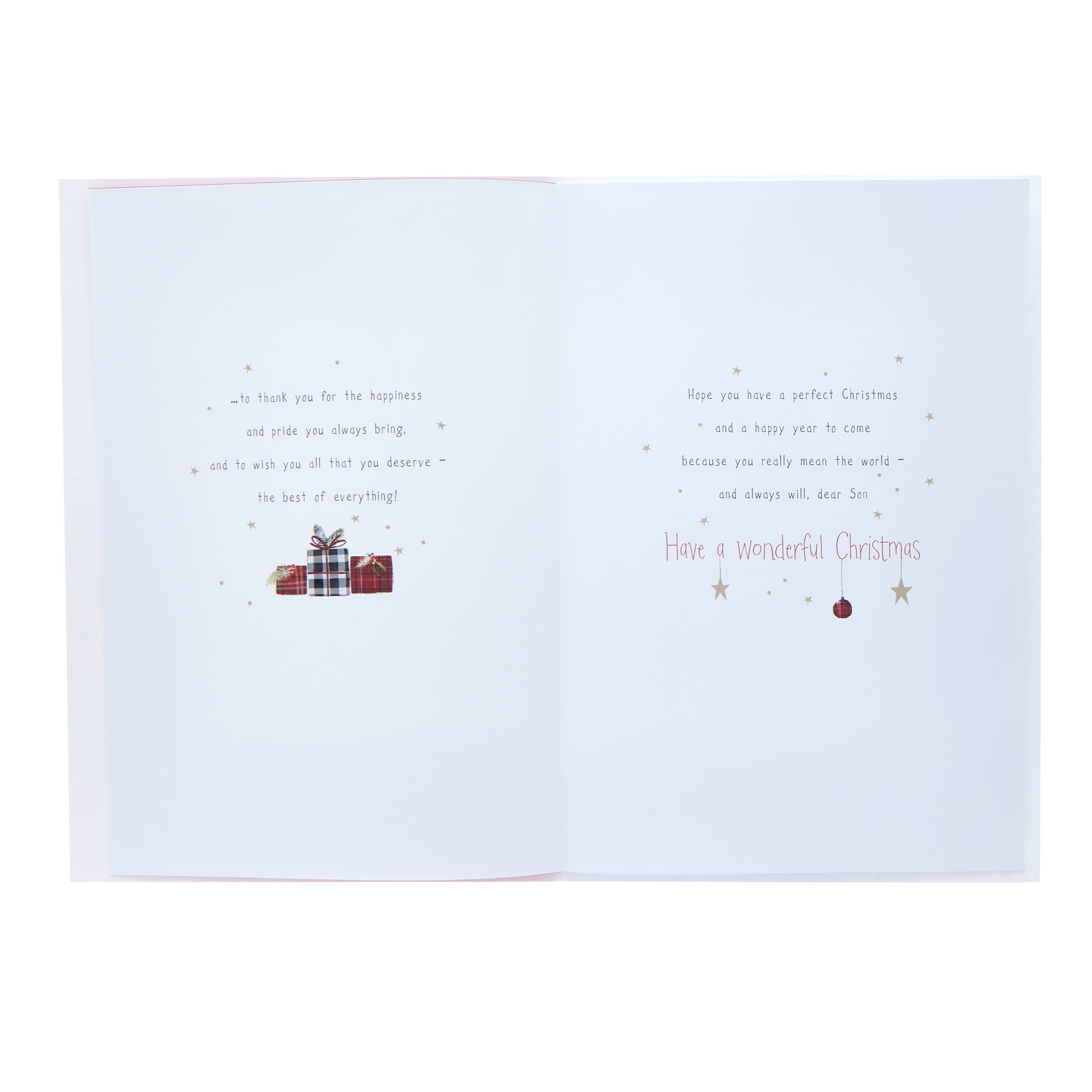 Son Penguin & Presents Christmas Card
