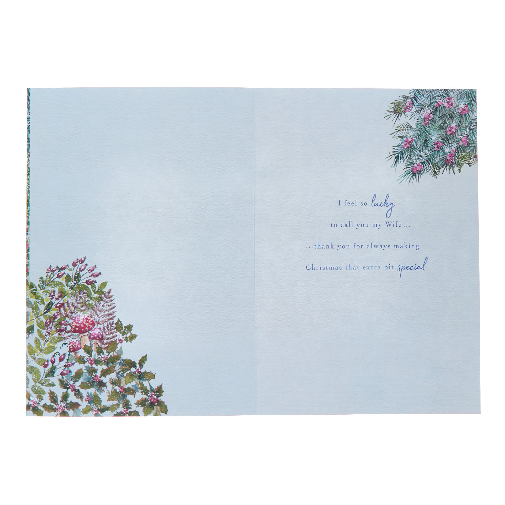 Wife Woodland Foliage Christmas Card