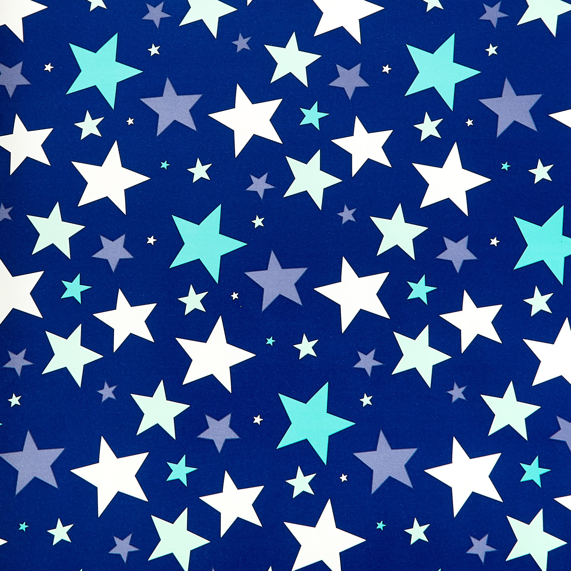 Blue & White Stars Wrapping Paper - 3 Metres 