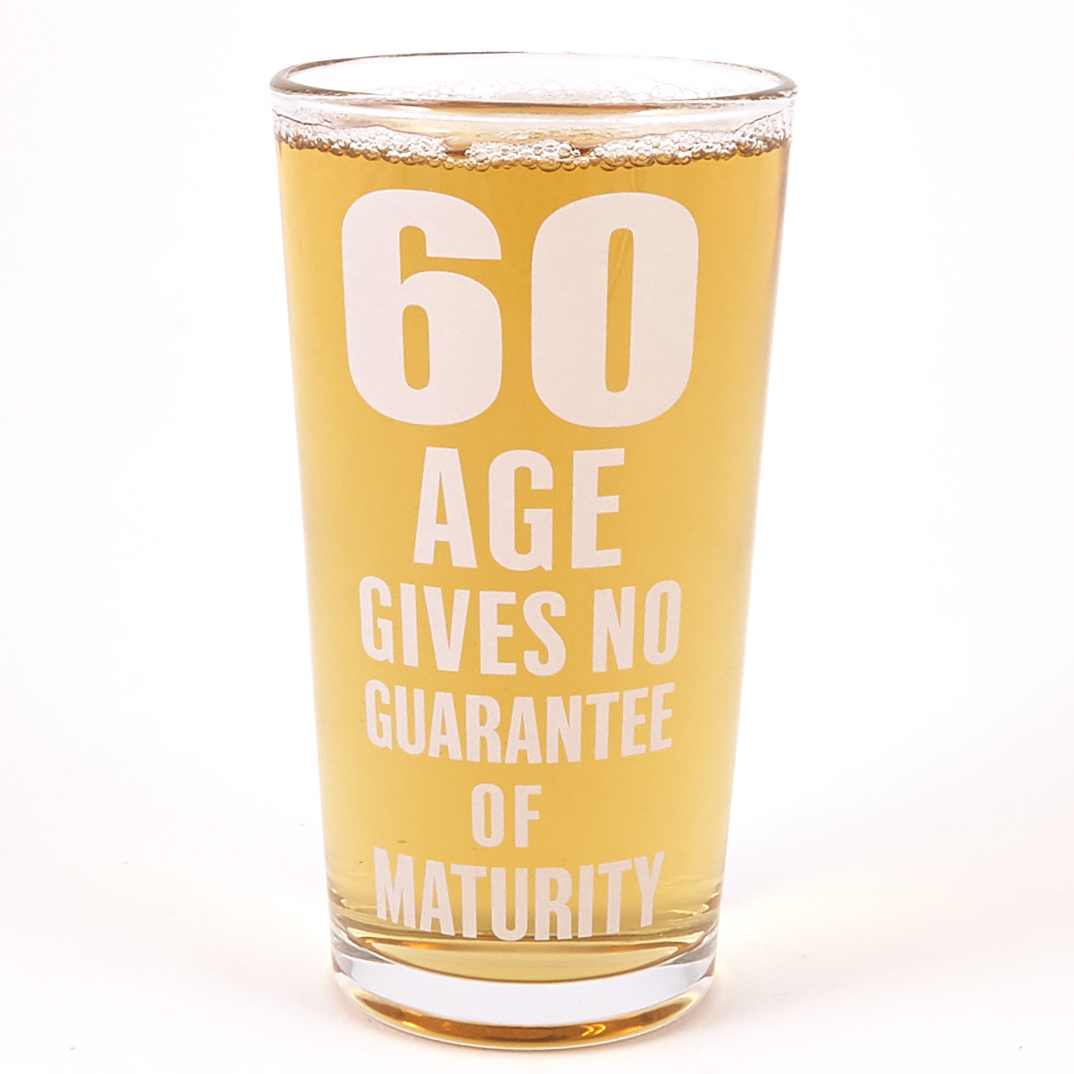 60th Birthday Sentiment Pint Glass