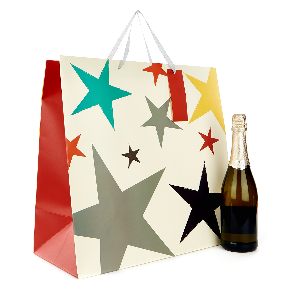 Extra Large Square Gift Bag - Coloured Stars