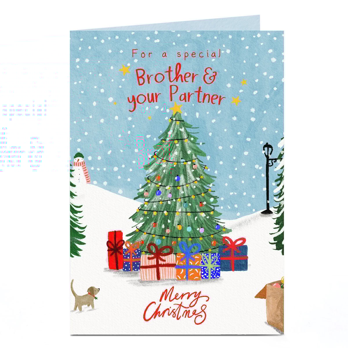 Personalised Christmas Card - For a Special Brother and Your Partner