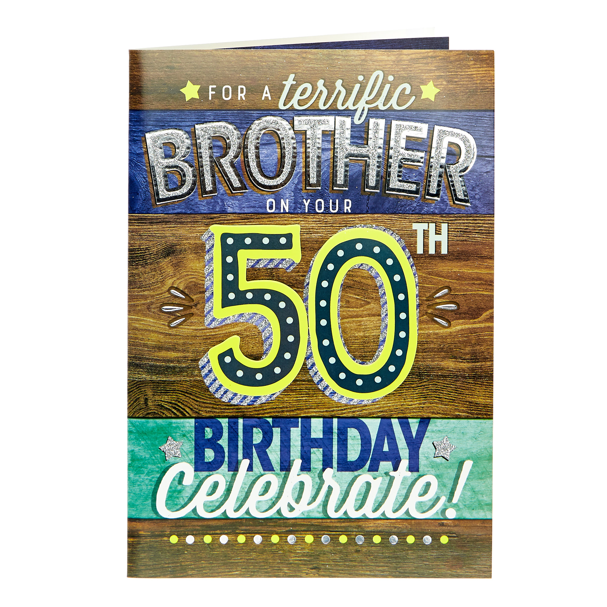 50th Birthday Card - For A Terrific Brother