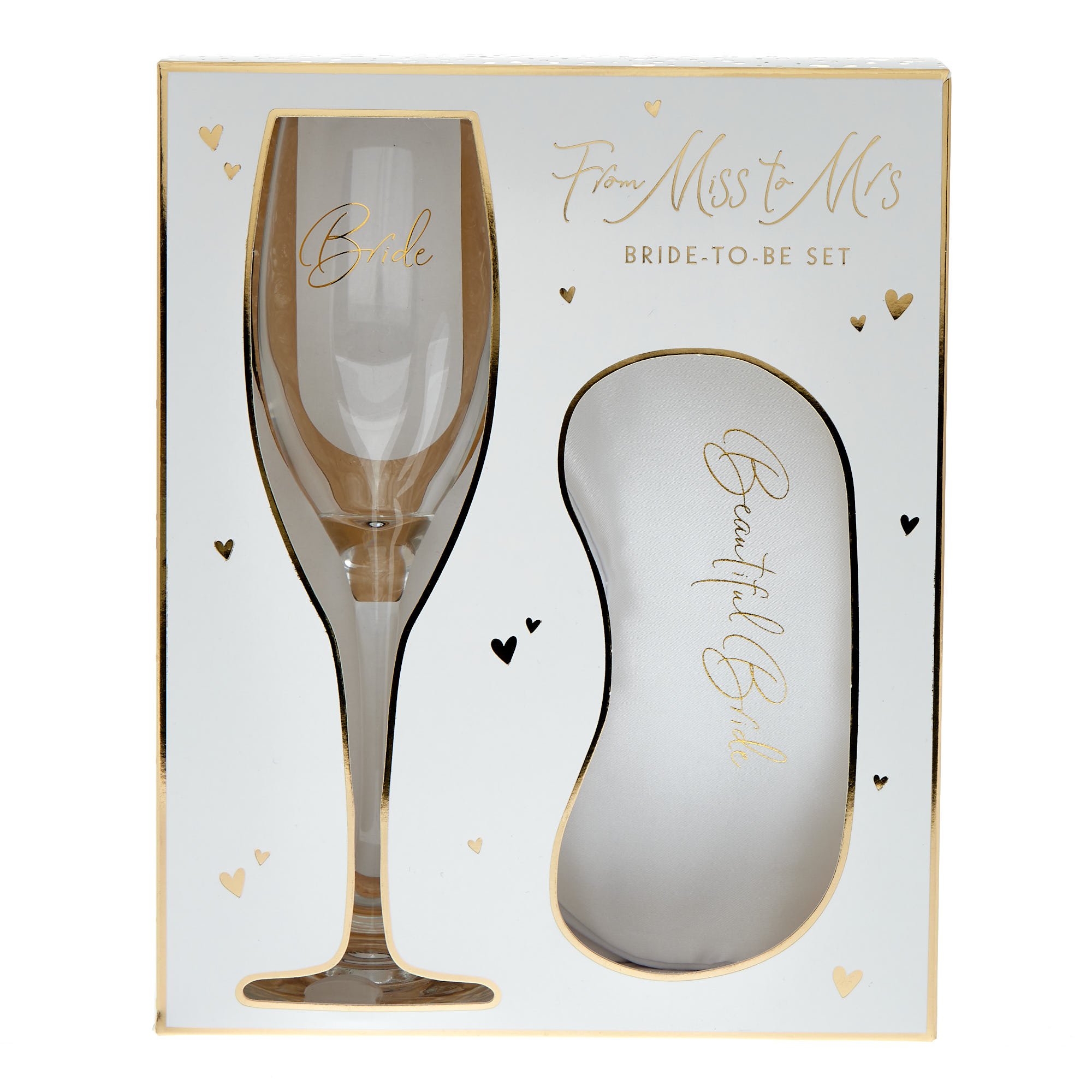 Beautiful Bride Champagne Flute & Eye Mask Set