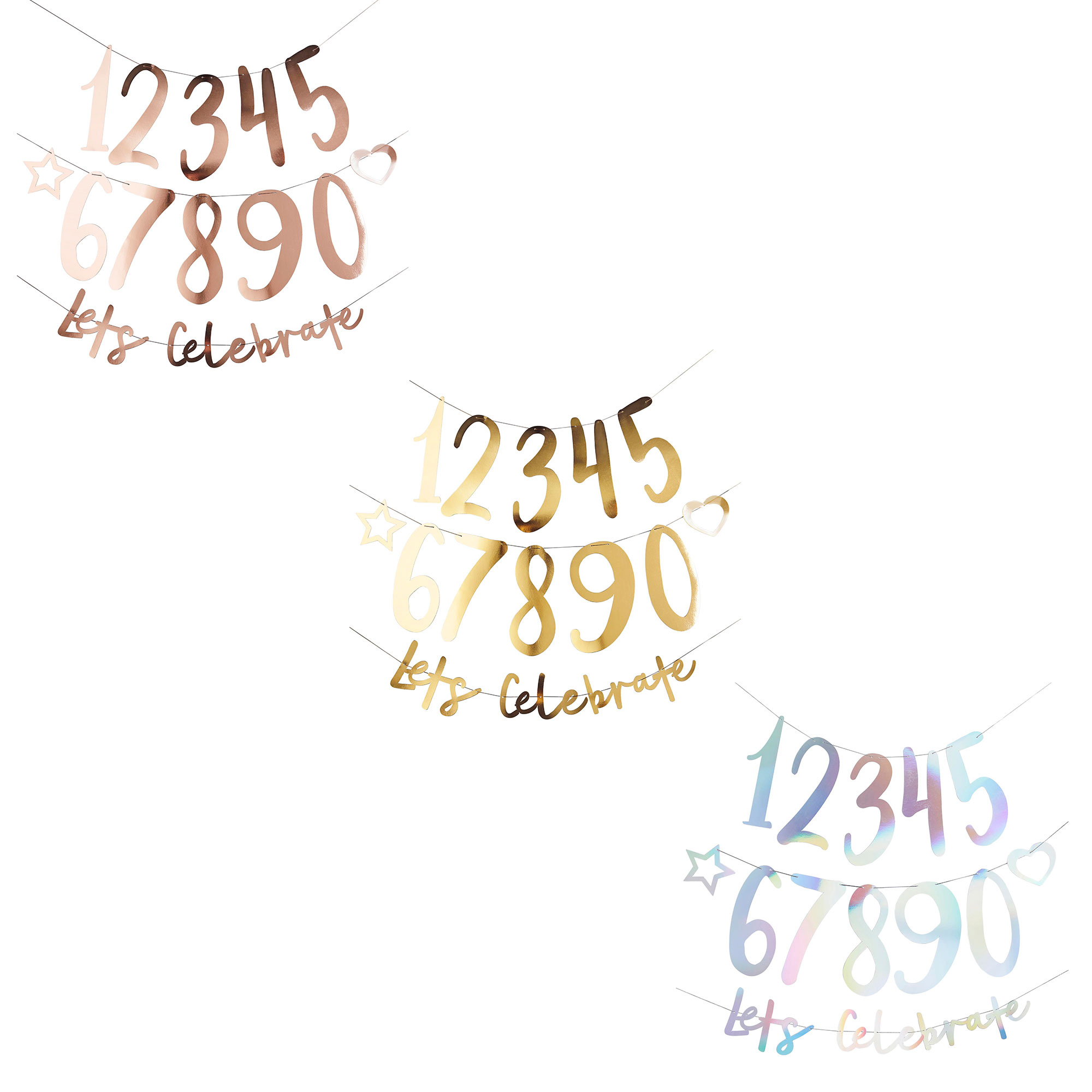 Metallic Let's Celebrate Customisable Card Banner (3 Colour Options)