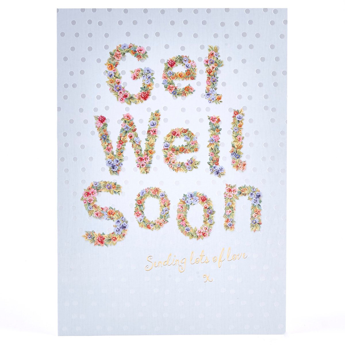 Get Well Soon Card - Flower Text
