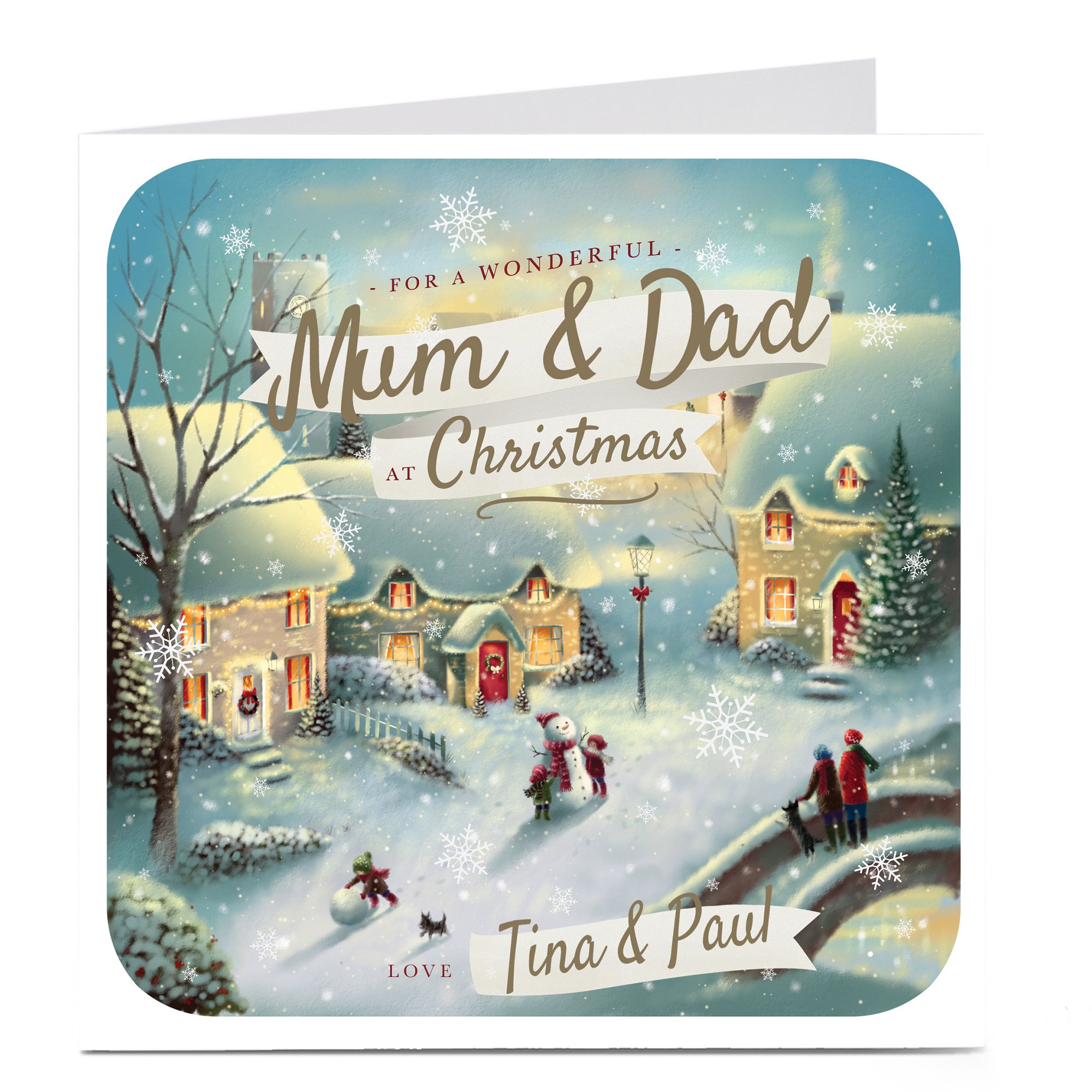 Personalised Christmas Card - Mum & Dad Wonderful Christmas