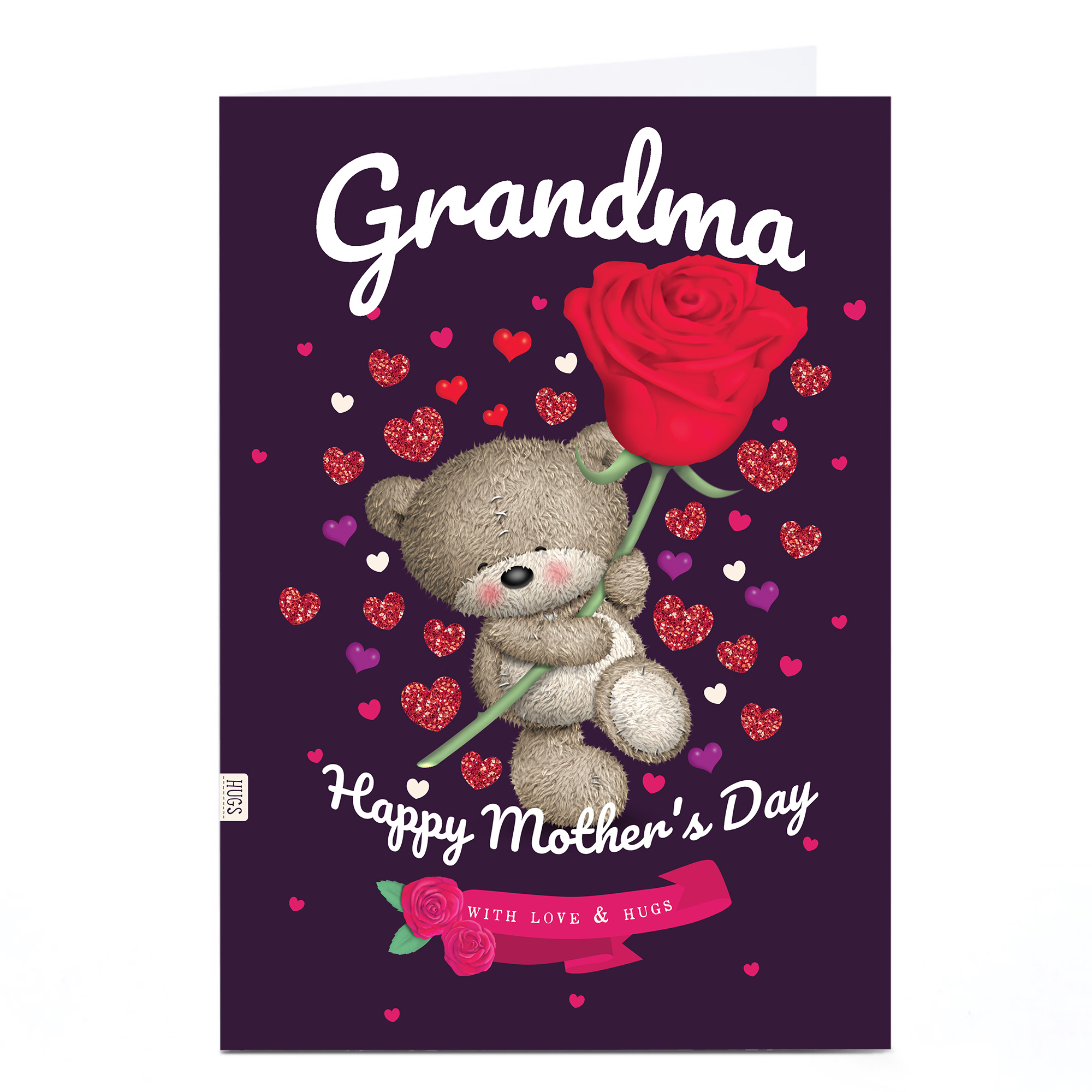 Personalised Hugs Mother's Day Card - Giant Rose, Grandma