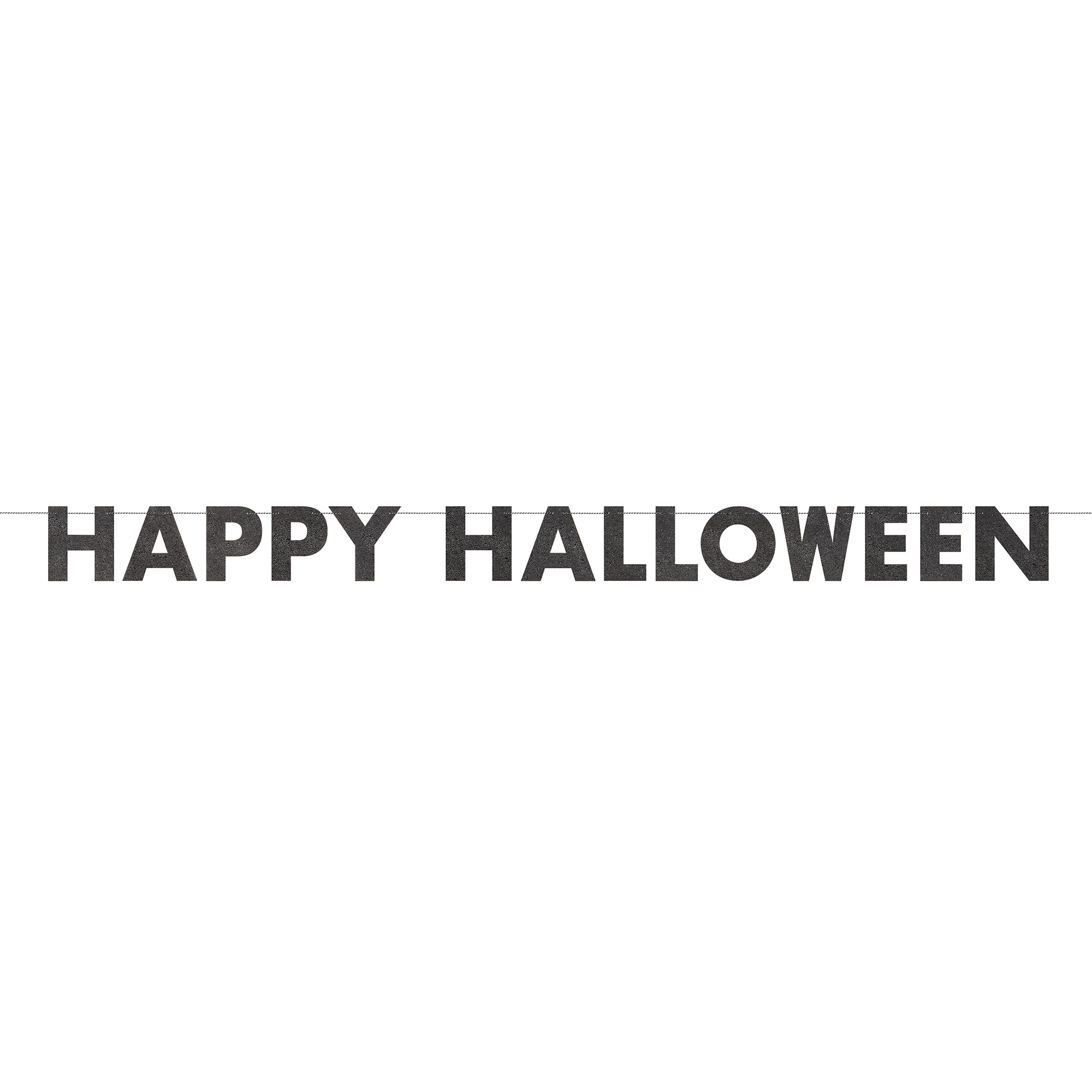 Glittery Black Happy Halloween Banner - 9 Foot