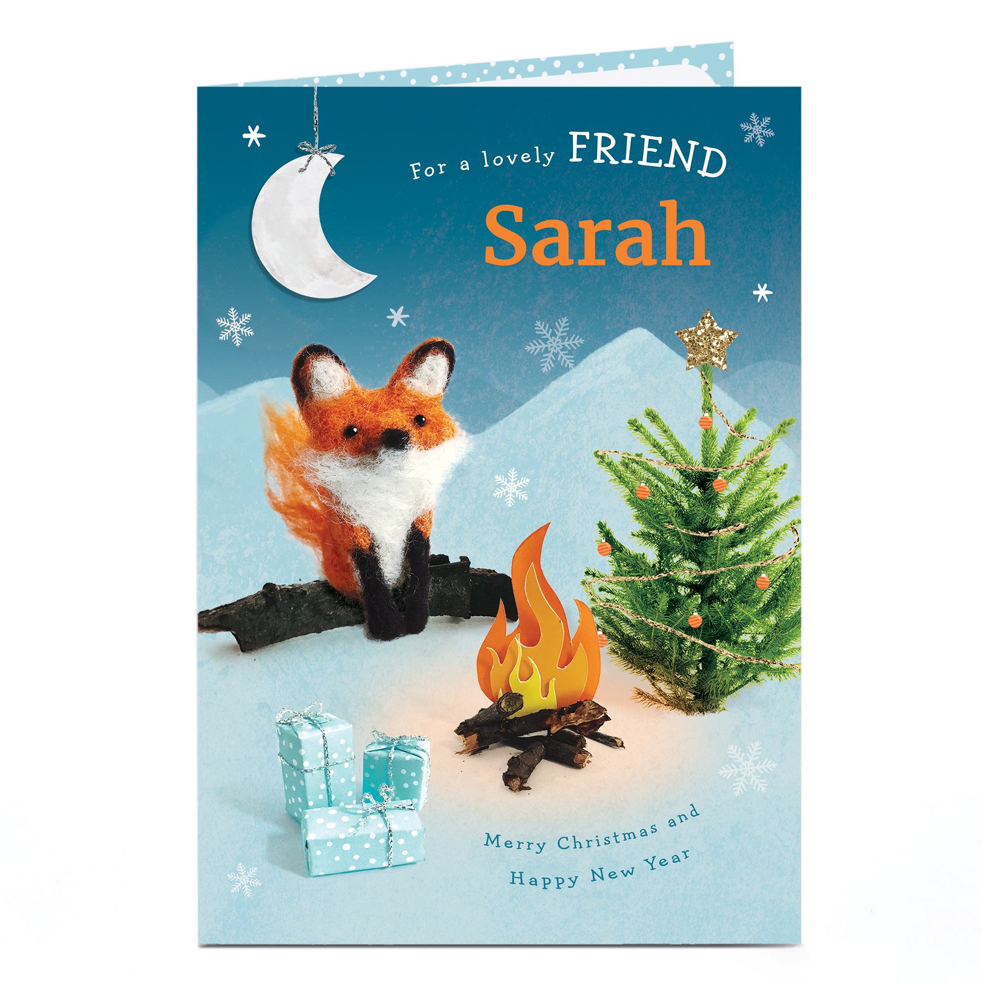 Personalised Christmas Card - Friendly Fox