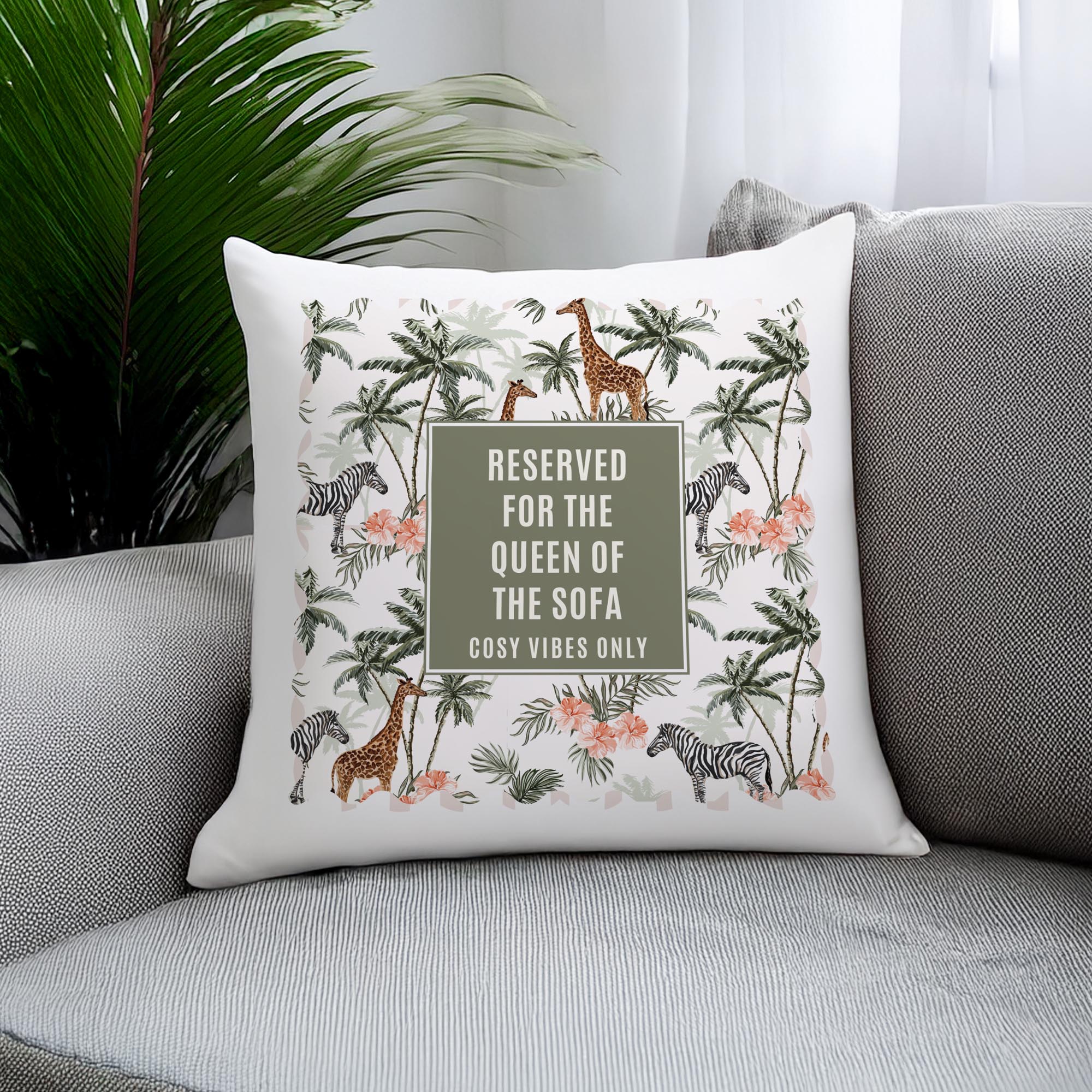 Personalised Jungle Print Cushion