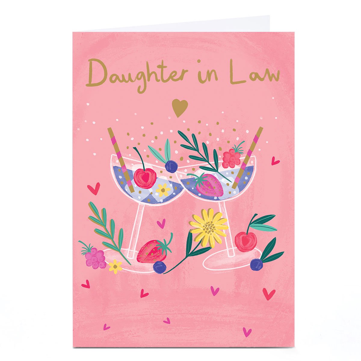 Personalised Birthday Card - Pink Fruity Cocktails, Daughter-In-Law