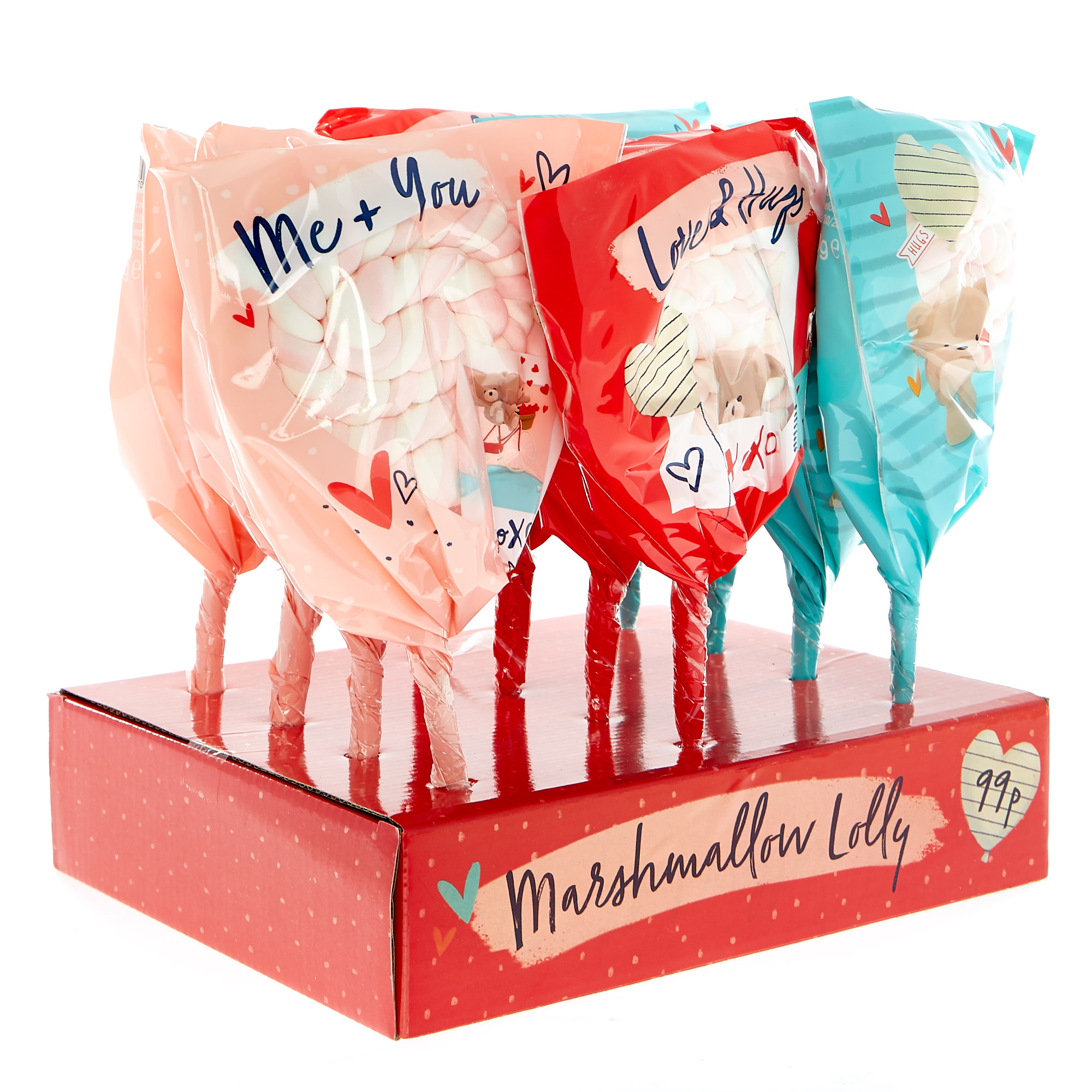 Strawberry Flavour Marshmallow Lollies - Pack Of 12