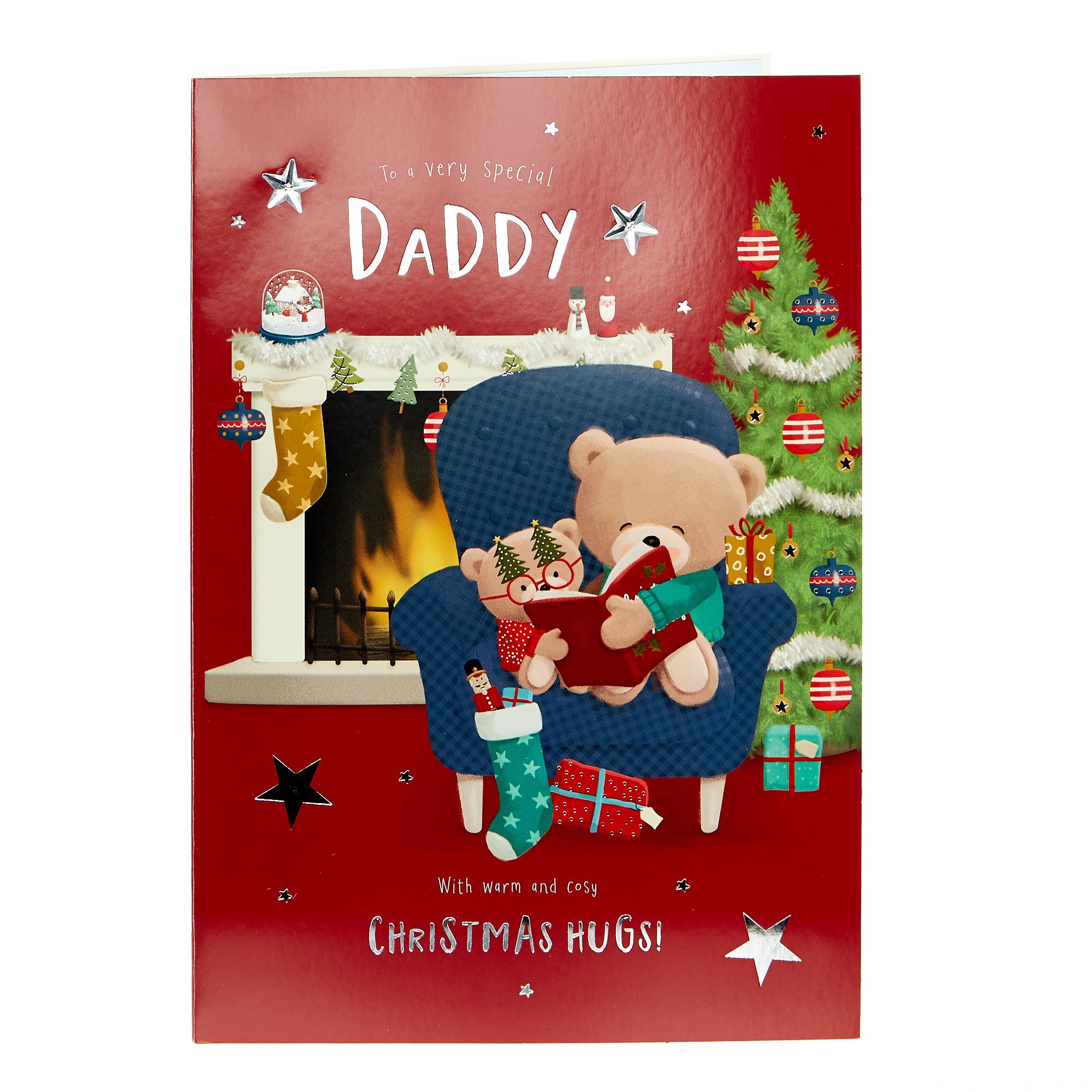 Hugs Bear Christmas Card - A Very Special Daddy